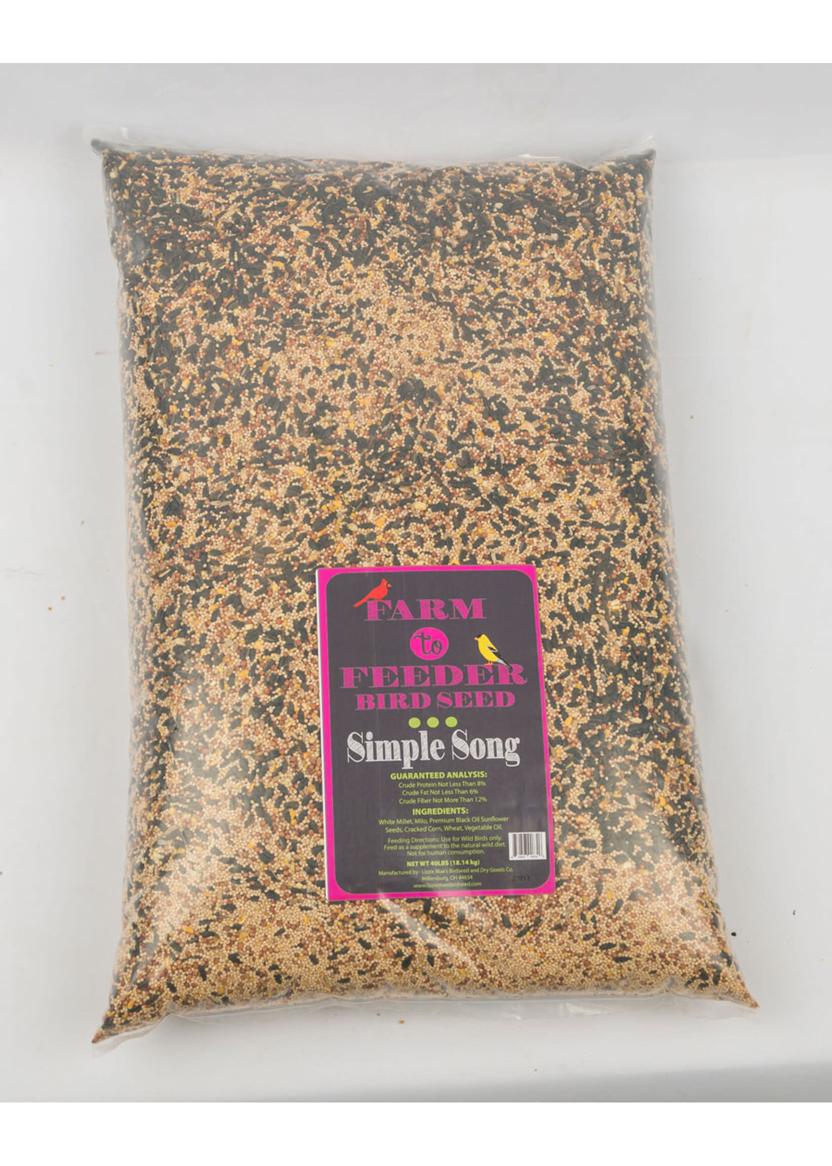 Lizzie Mae Lizzie Mae's Farm to Feeder Simple Song Wild Bird Seed Blend - 40 lb