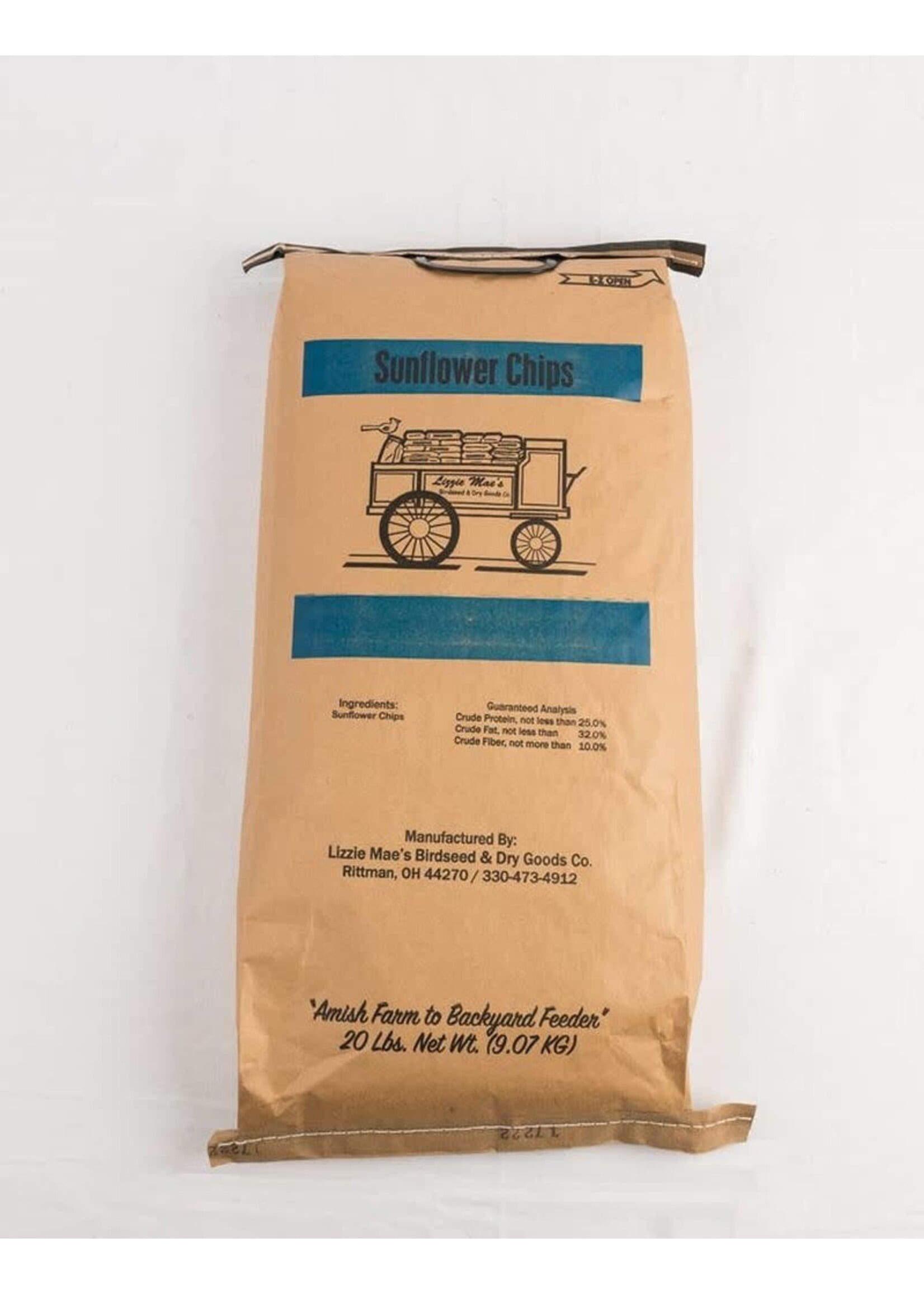 Lizzie Mae Lizzie Mae's Medium Sunflower Chips - 20 lb (Clear Bag)