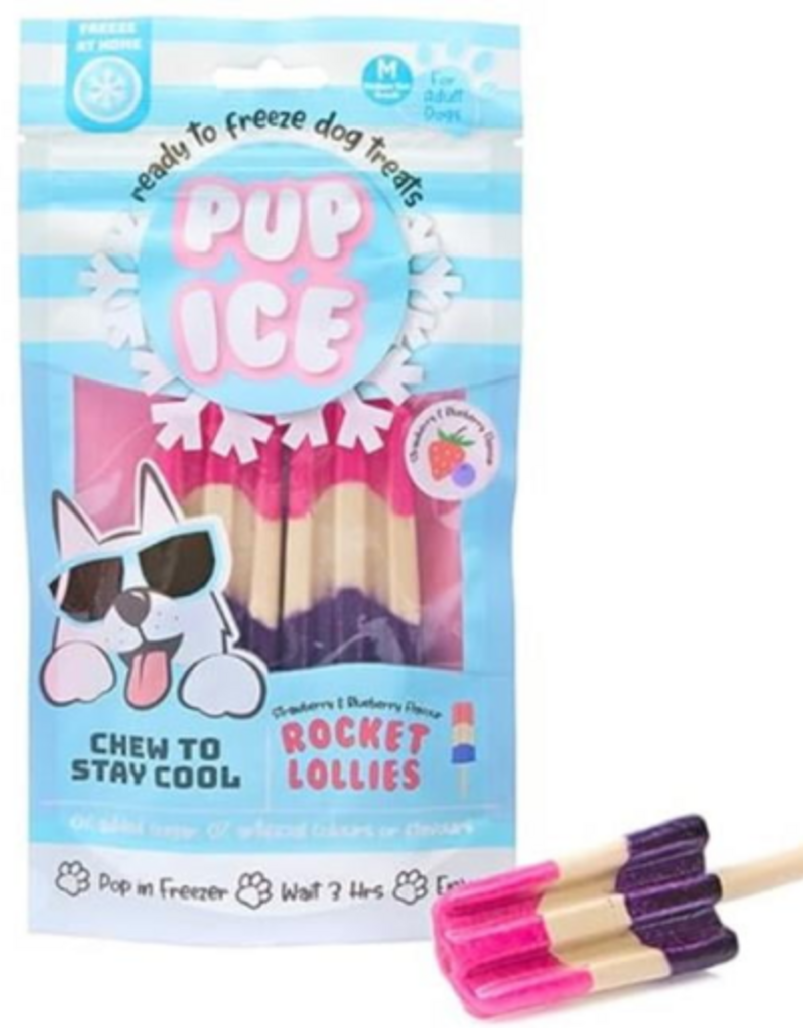 Ethical Pet Pup Ice Rocket Lollies Strawberry & Blueberry Dog Treat - Pack of 2