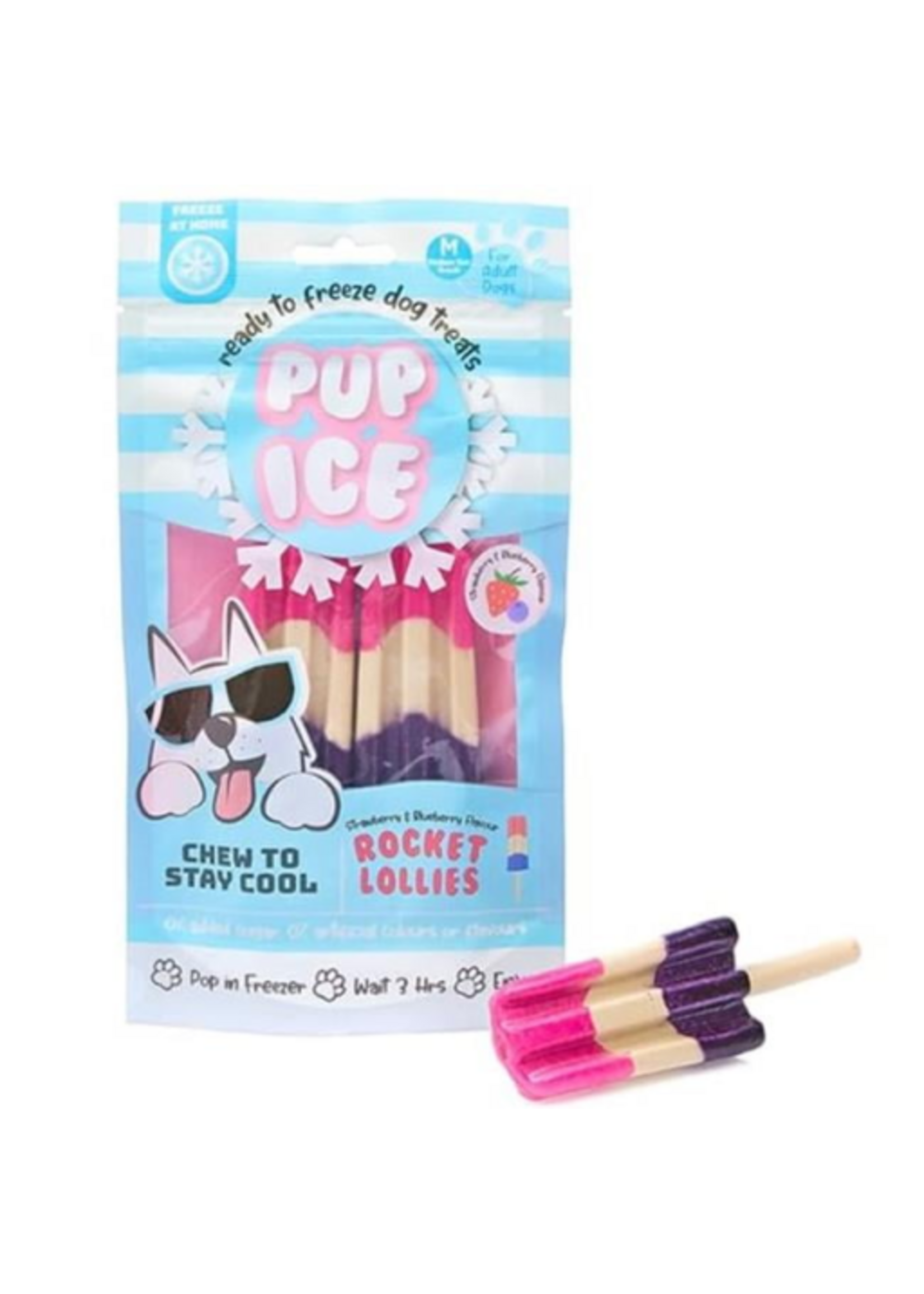 Ethical Pet Pup Ice Rocket Lollies Strawberry & Blueberry Dog Treat - Pack of 2