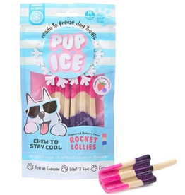 Ethical Pet Pup Ice Rocket Lollies Strawberry & Blueberry Dog Treat - Pack of 2