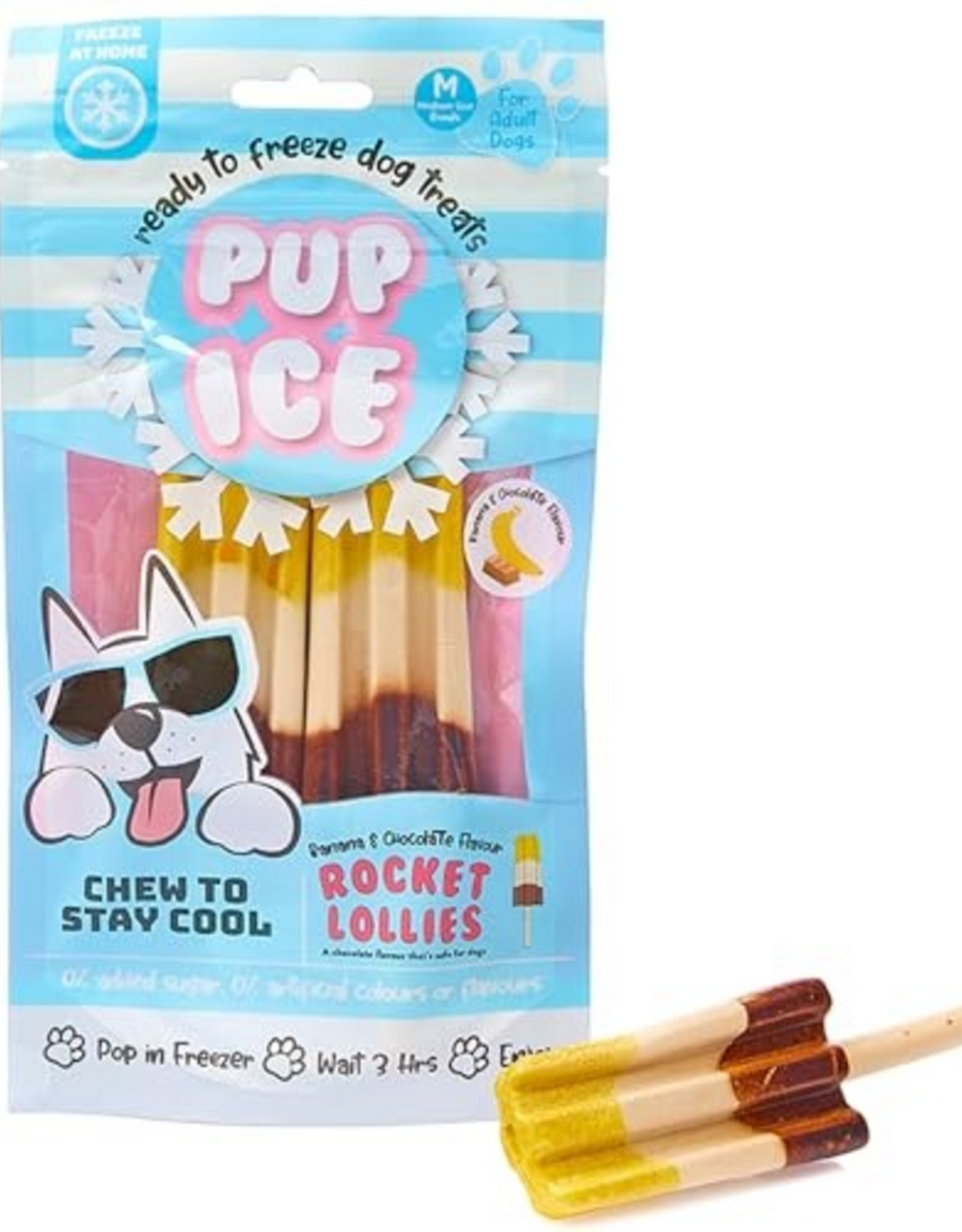 Ethical Pet Pup Ice Rocket Lollies Banana & Chocolate Dog Treat - Pack of 2
