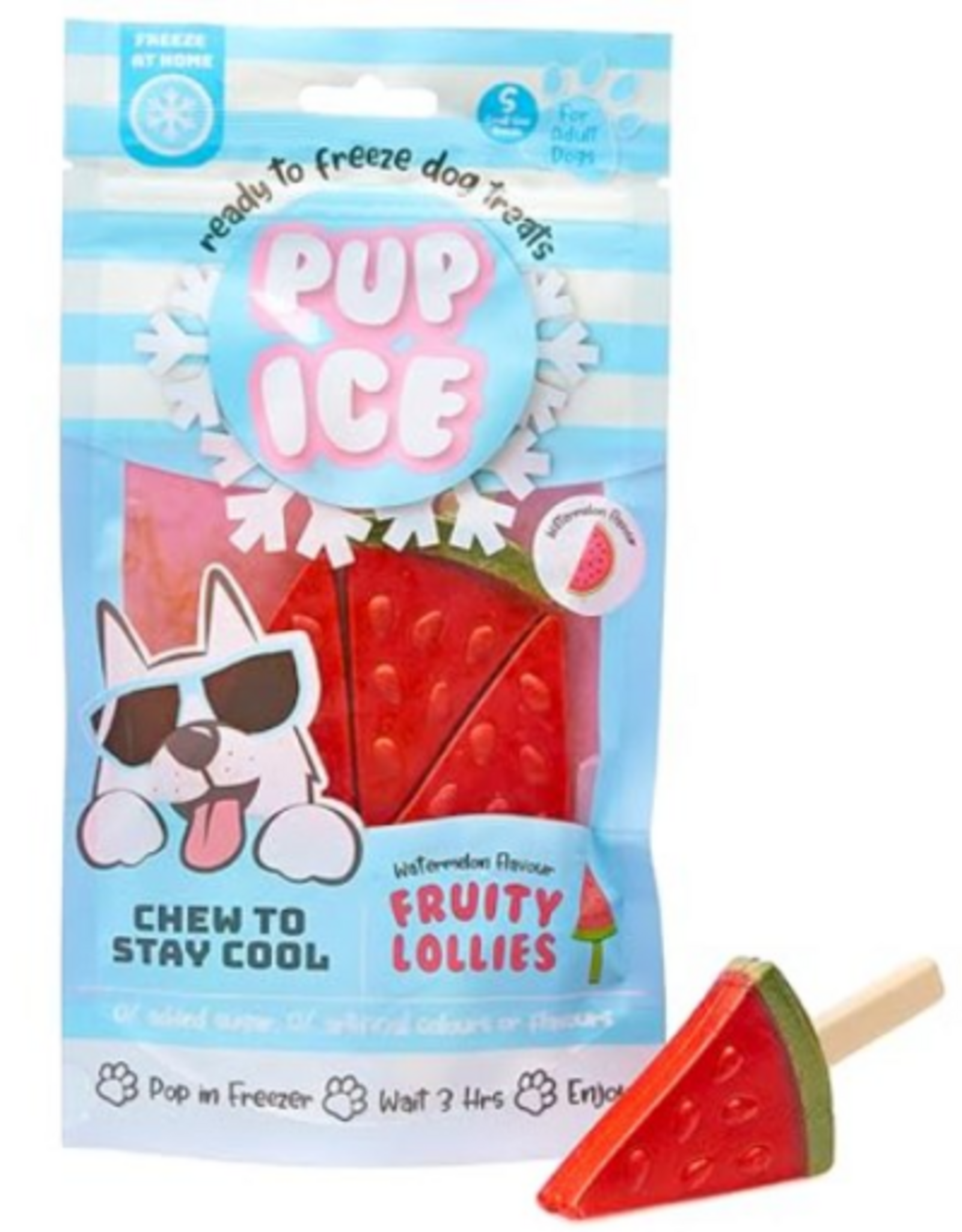 Ethical Pet Pup Ice Fruity Lollies Watermelon Dog Treat - Pack of 3