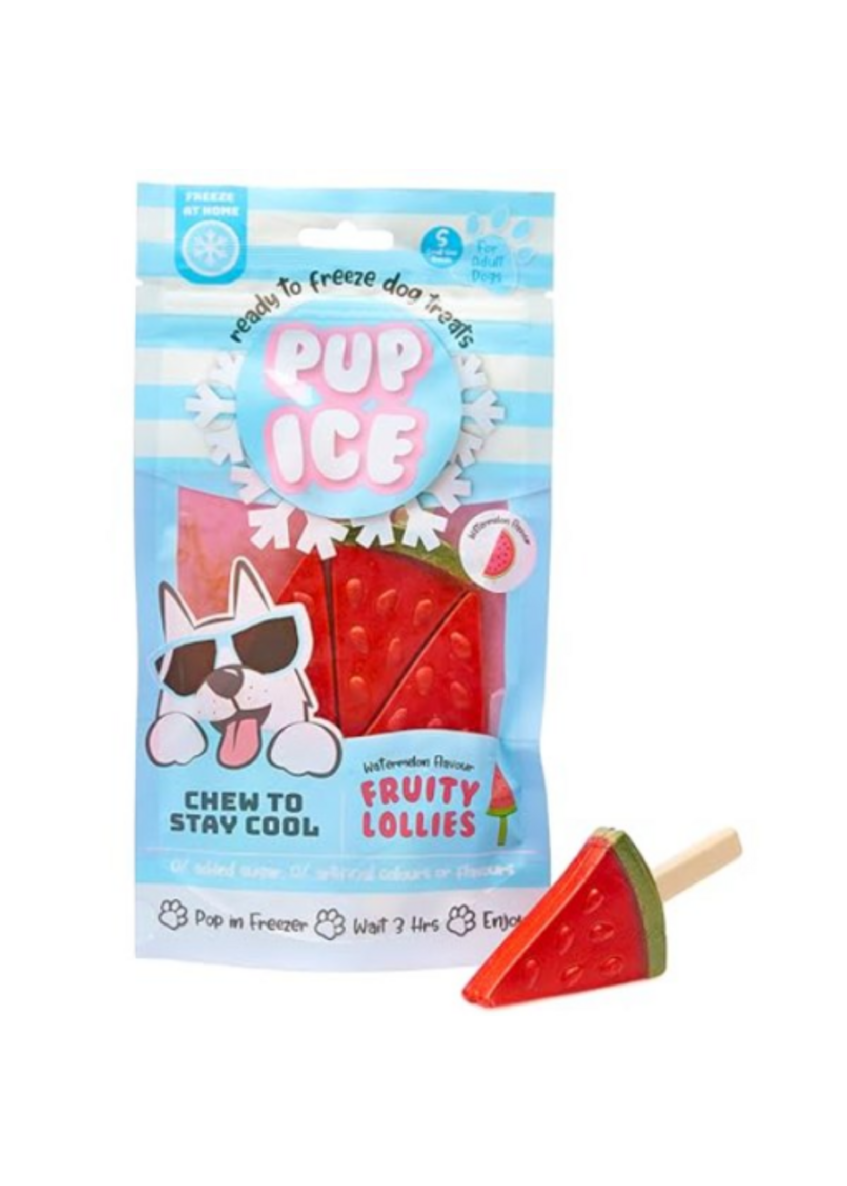 Ethical Pet Pup Ice Fruity Lollies Watermelon Dog Treat - Pack of 3