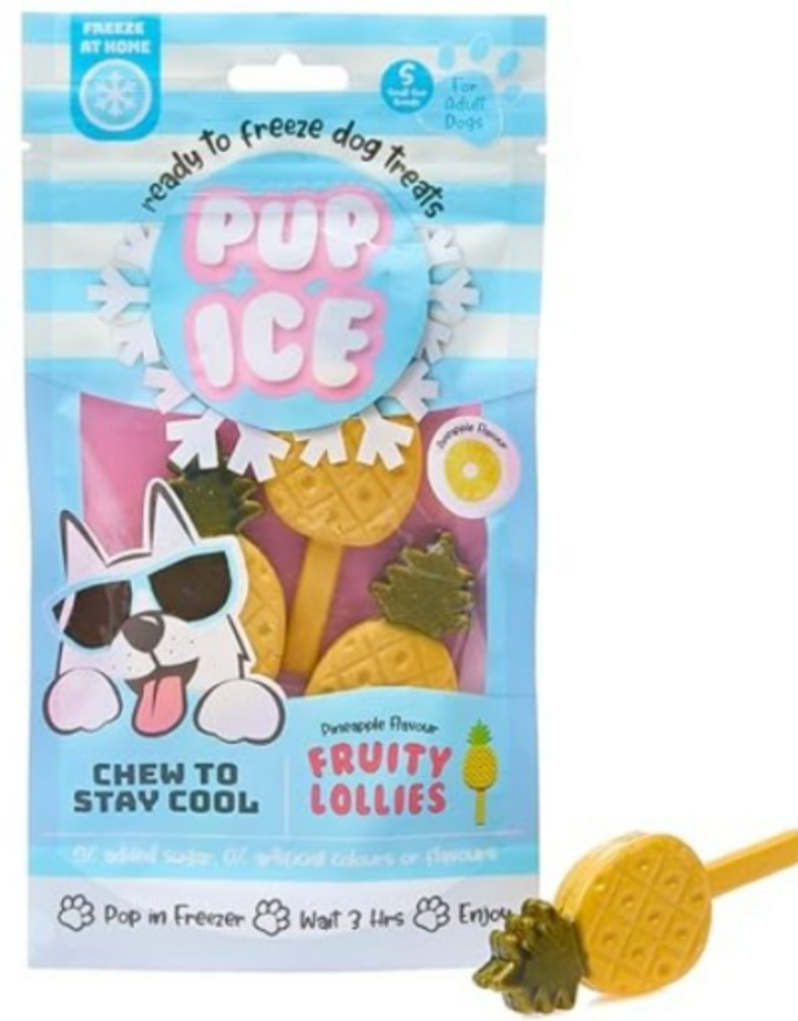 Ethical Pet Pup Ice Fruity Lollies Pineapple Dog Treat - Pack of 3