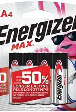 Energizer - MAX AA Batteries (4 Pack), Double A Alkaline Batteries