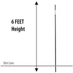 Panacea Panacea Heavy Duty Sturdy Metal Plant Support Stake - Green, 6 ft.