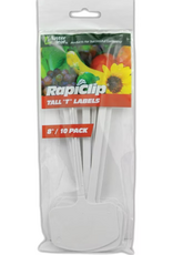 Luster Leaf Rapiclip Large Plastic T Label - 8 in White, Pack of 10