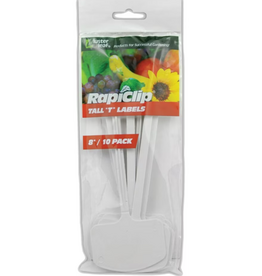 Luster Leaf Rapiclip Large Plastic T Label - 8 in White, Pack of 10
