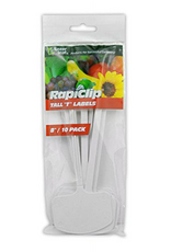 Luster Leaf Rapiclip Large Plastic T Label - 8 in White, Pack of 10