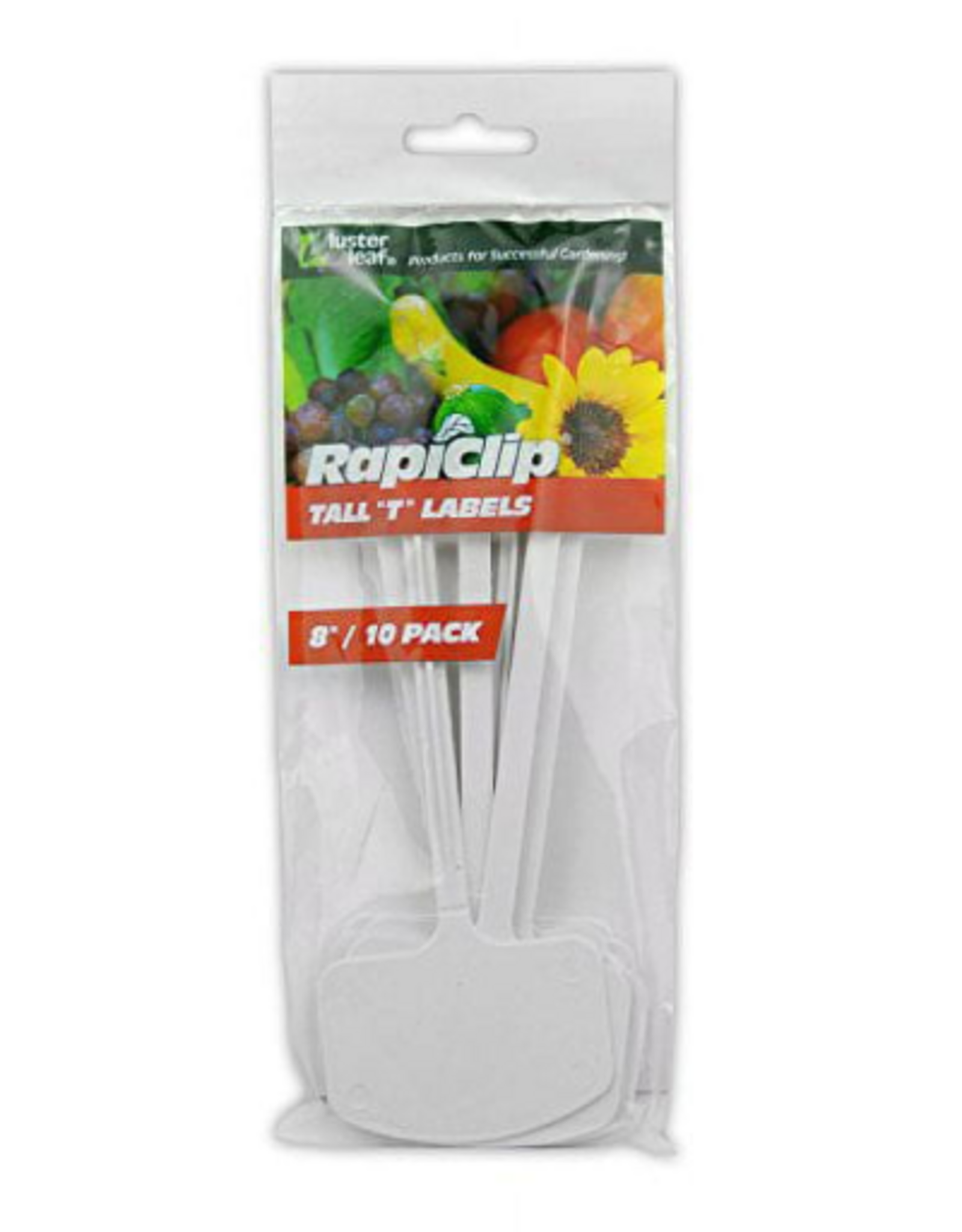 Luster Leaf Rapiclip Large Plastic T Label - 8 in White, Pack of 10