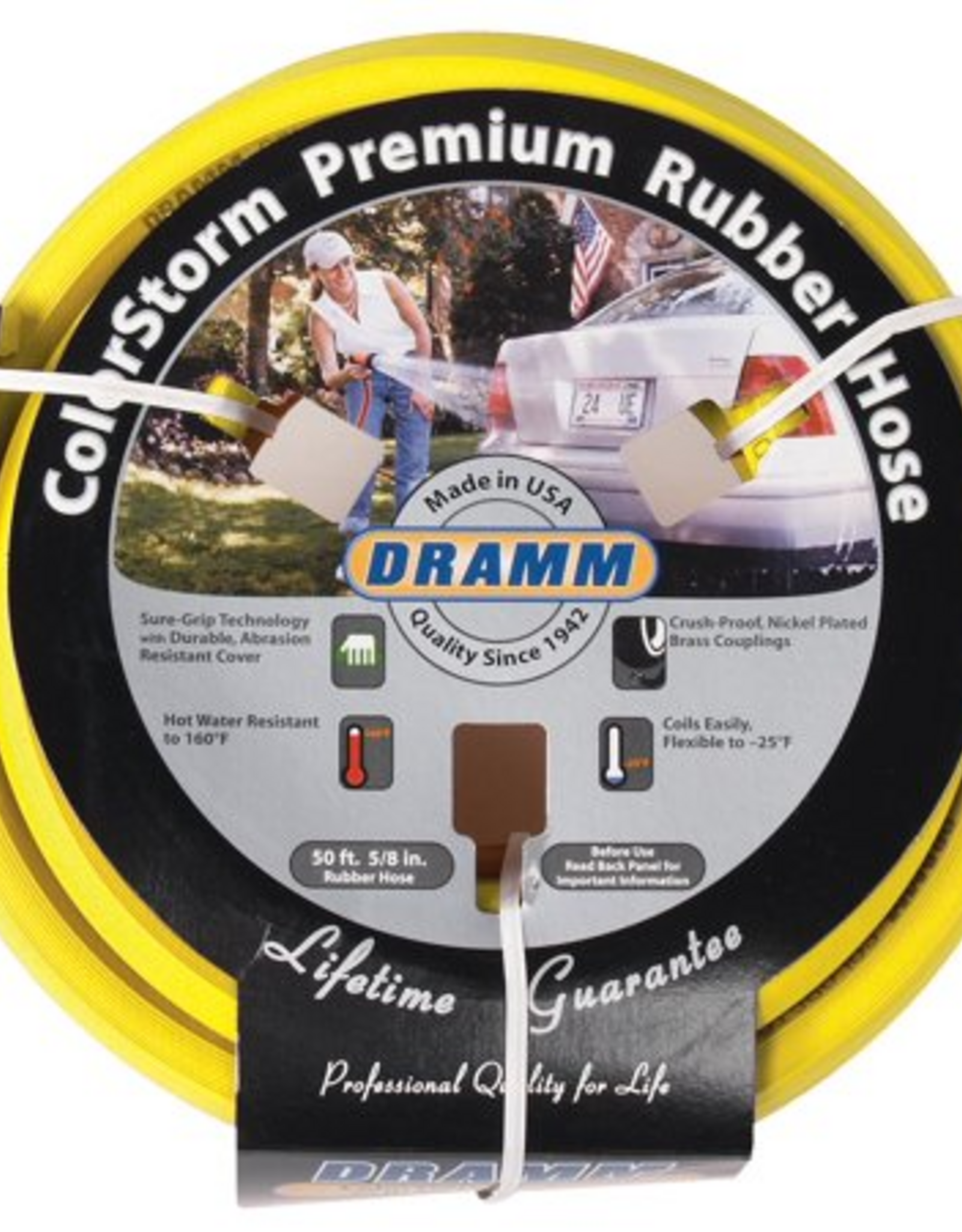 DRAMM ColorStorm Premium Rubber Hose Yellow 5/8", 50 ft