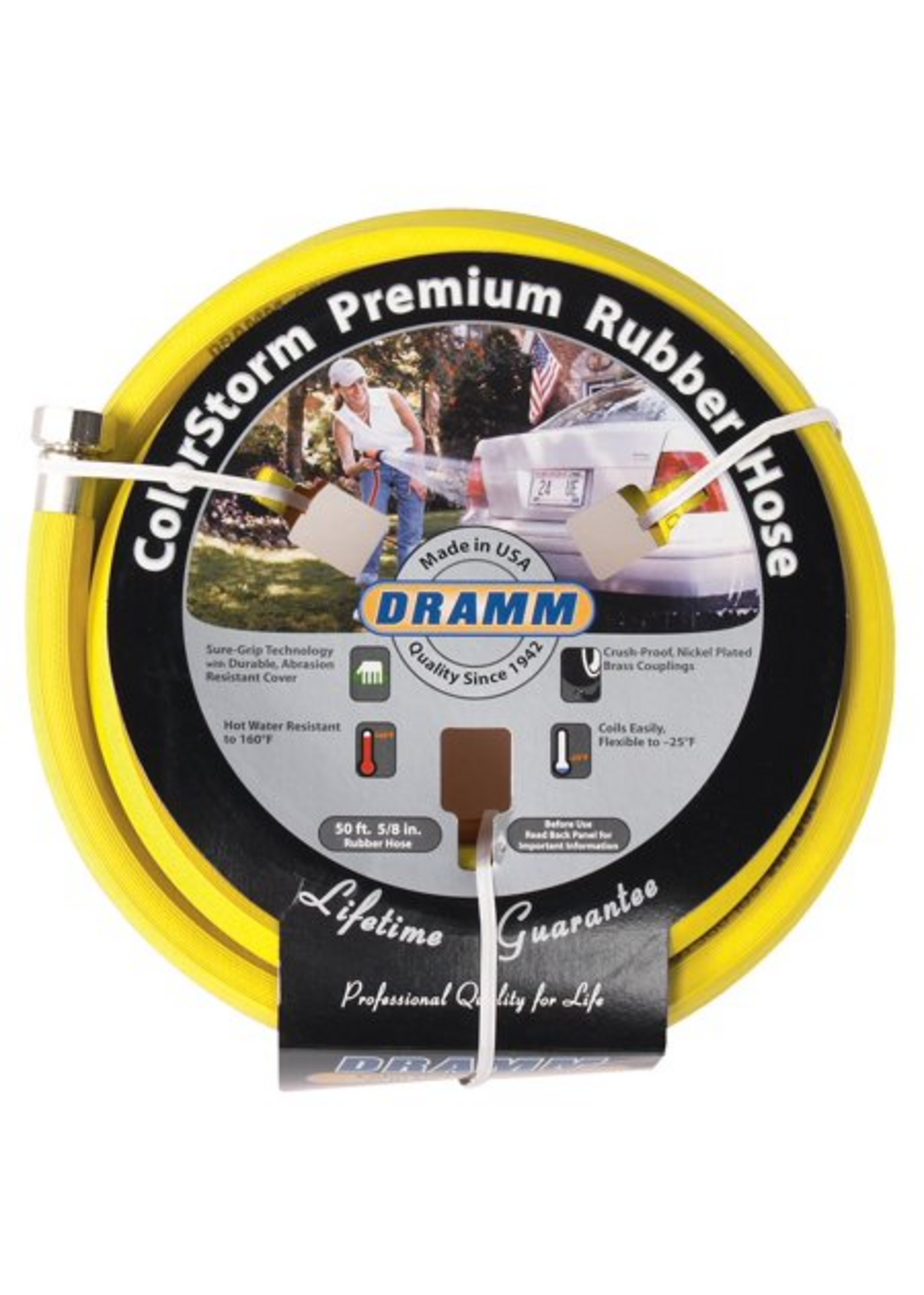 DRAMM ColorStorm Premium Rubber Hose Yellow 5/8", 50 ft