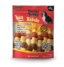 Savory Prime Beggar Bone 5 in 1 Kabobs Dog Treats - 7 Count / 5 Inches (Stick)