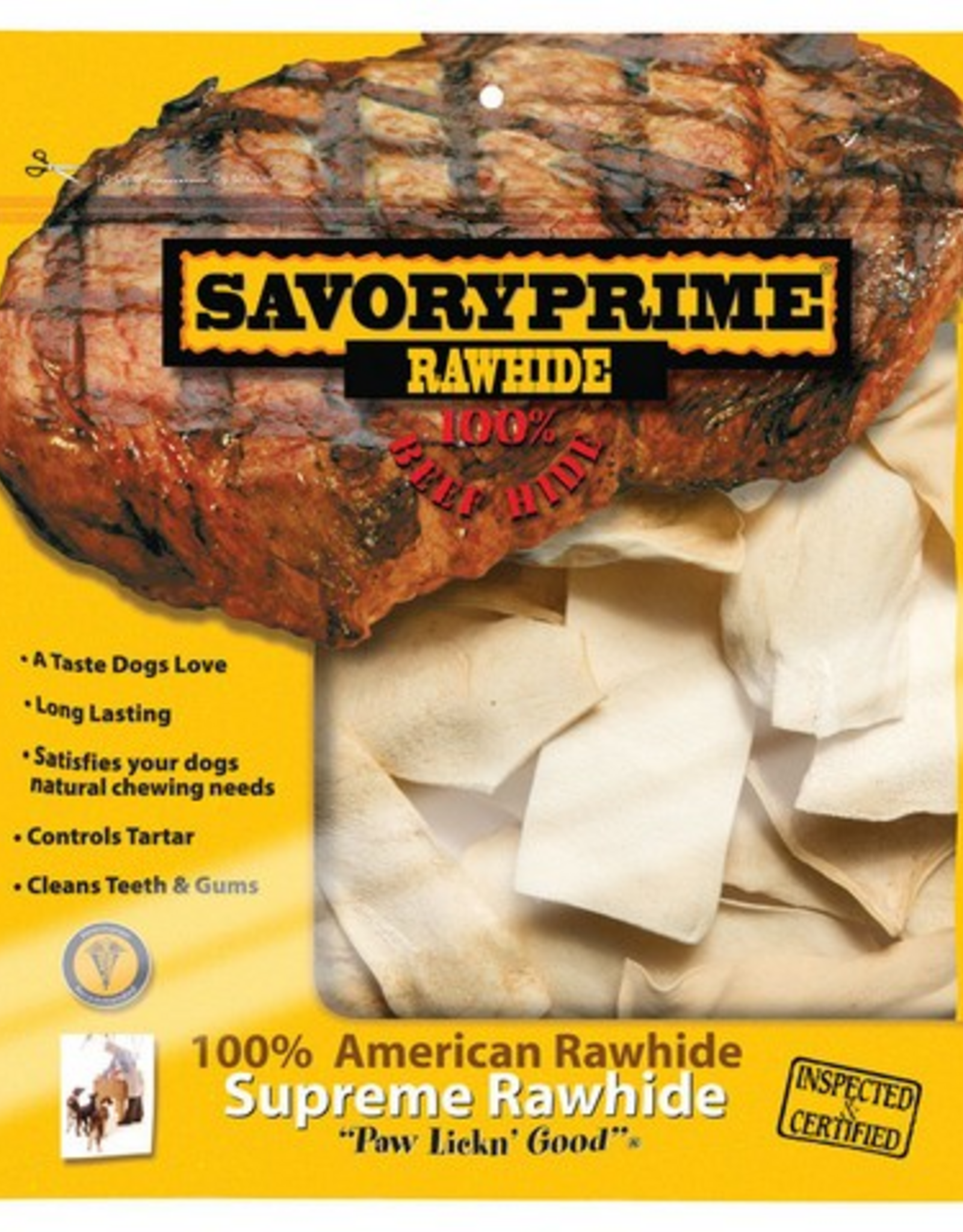 Savory Prime Rawhide Chips Natural Dog Chews - 6 in. L, 1 lb