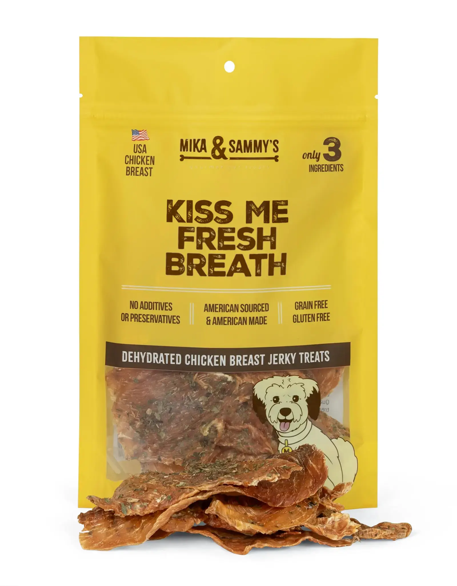 Mika & Sammy's Kiss Me Fresh Breath Jerky Dog Treats - 5 oz