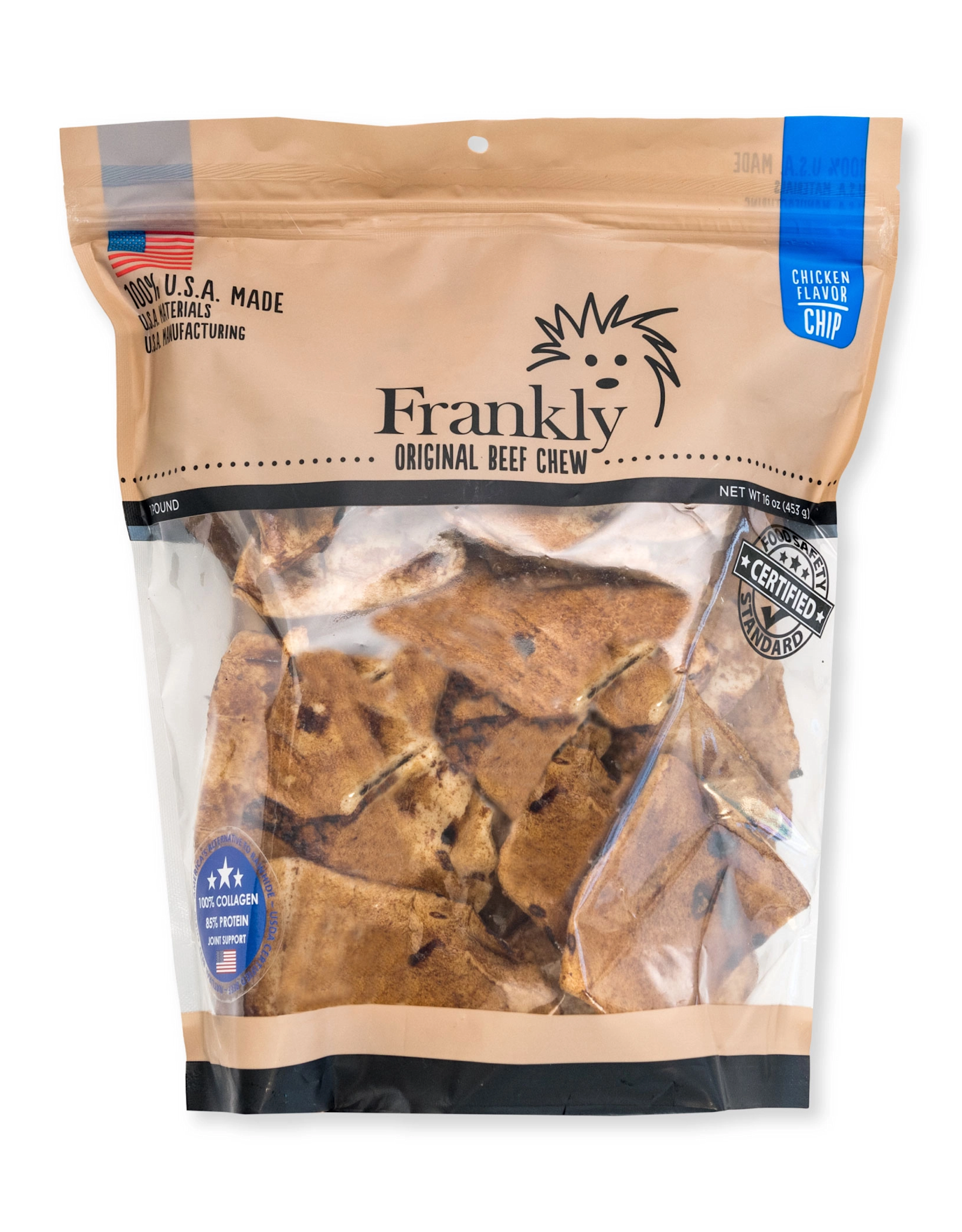 Frankly Beef Collagen Chew Chips - Chicken - 1 lb