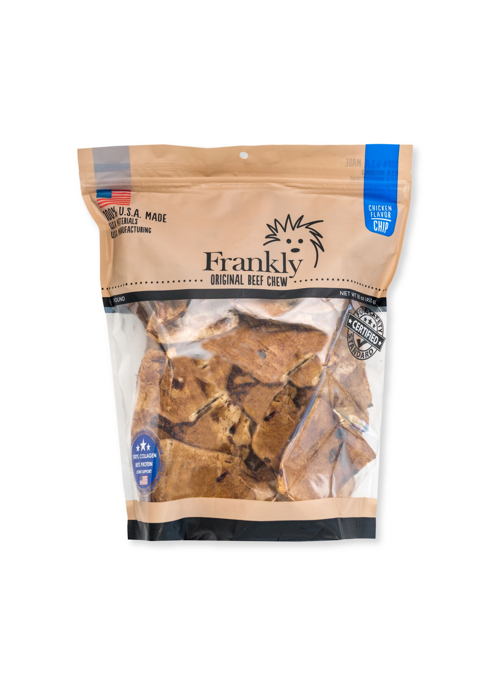 Frankly Beef Collagen Chew Chips - Chicken - 1 lb