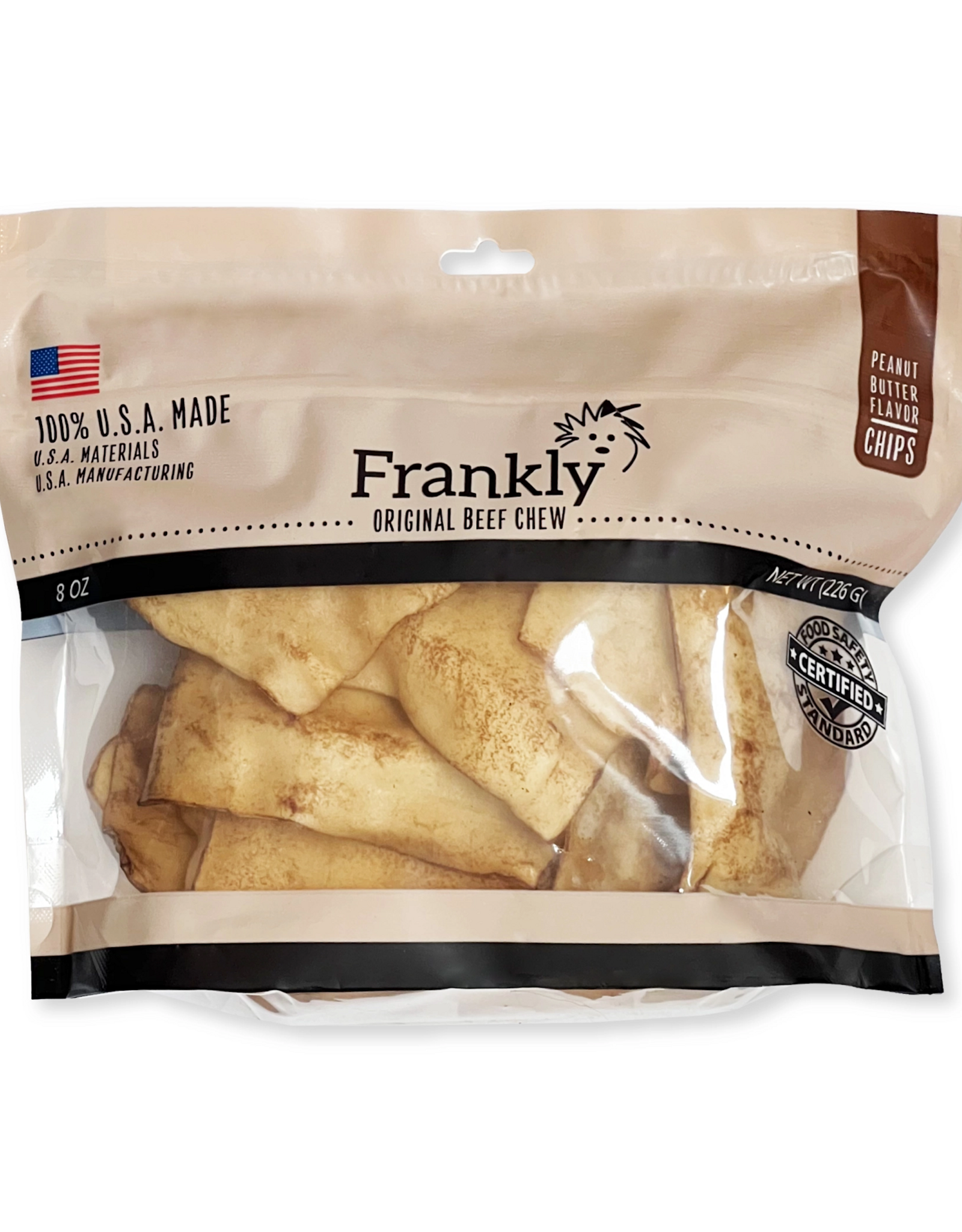 Frankly Beef Collagen Chew Chips - Peanut Butter - 8 oz