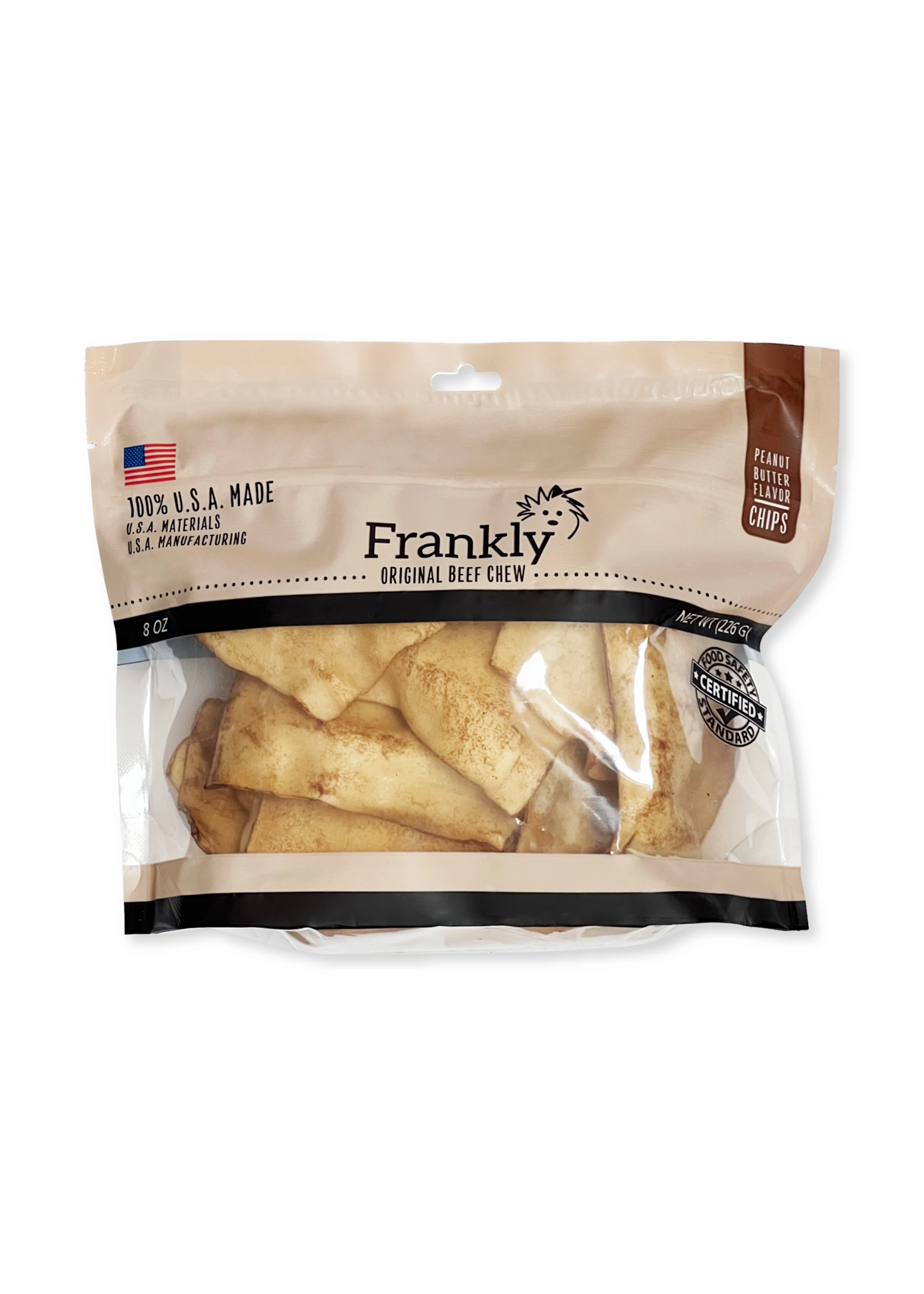 Frankly Beef Collagen Chew Chips - Peanut Butter - 8 oz