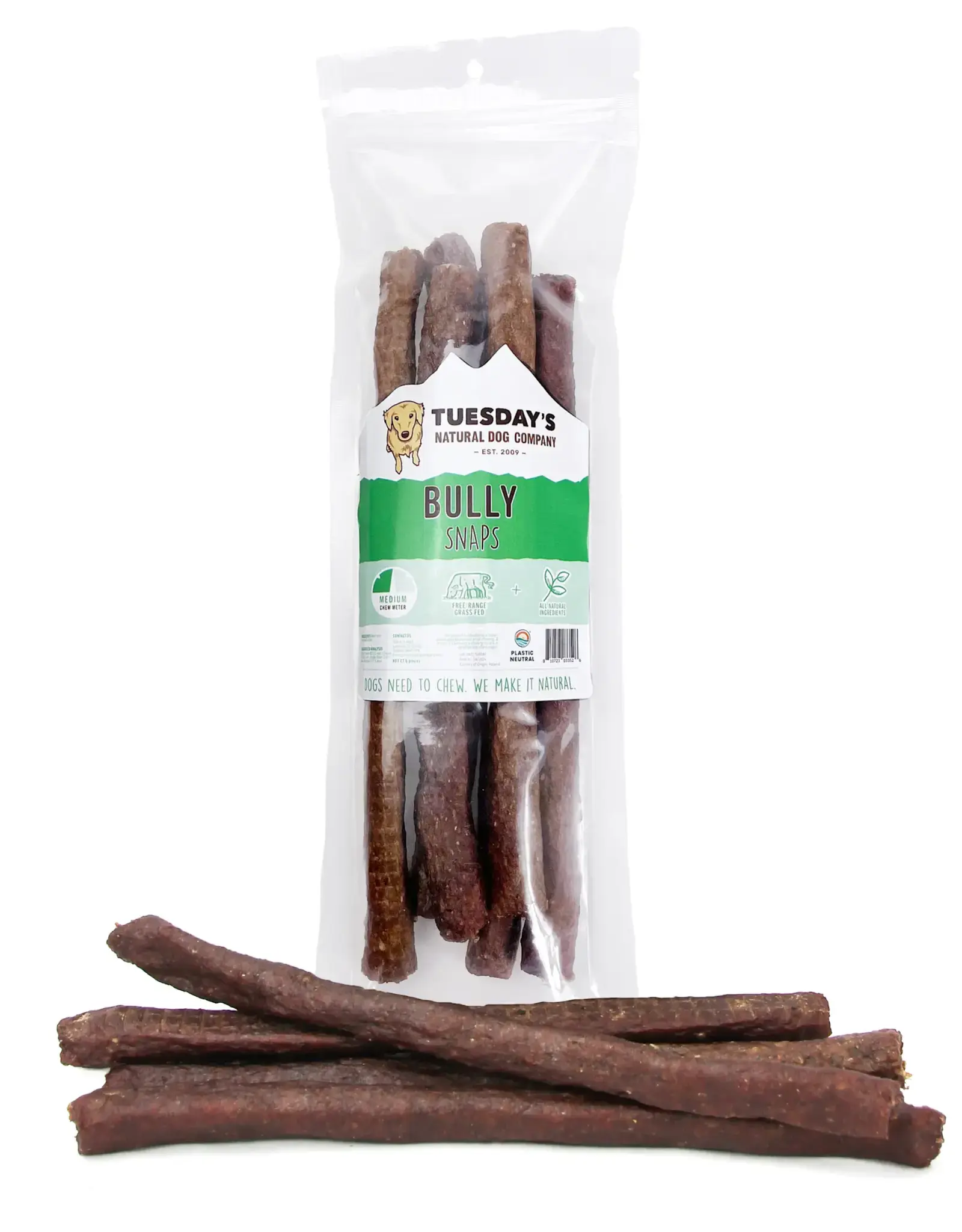 Tuesday's Natural Dog Company 10" Bully Snaps - 6 Pack