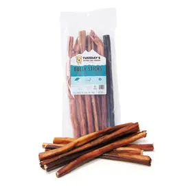 Tuesday's Natural Dog Company 12" Thick Bully Sticks Odor Free - 16 oz