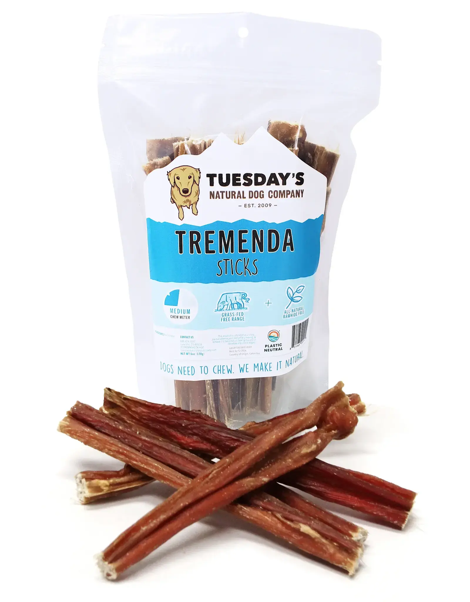 Tuesday's Natural Dog Company 5" Tremenda Sticks 6 oz