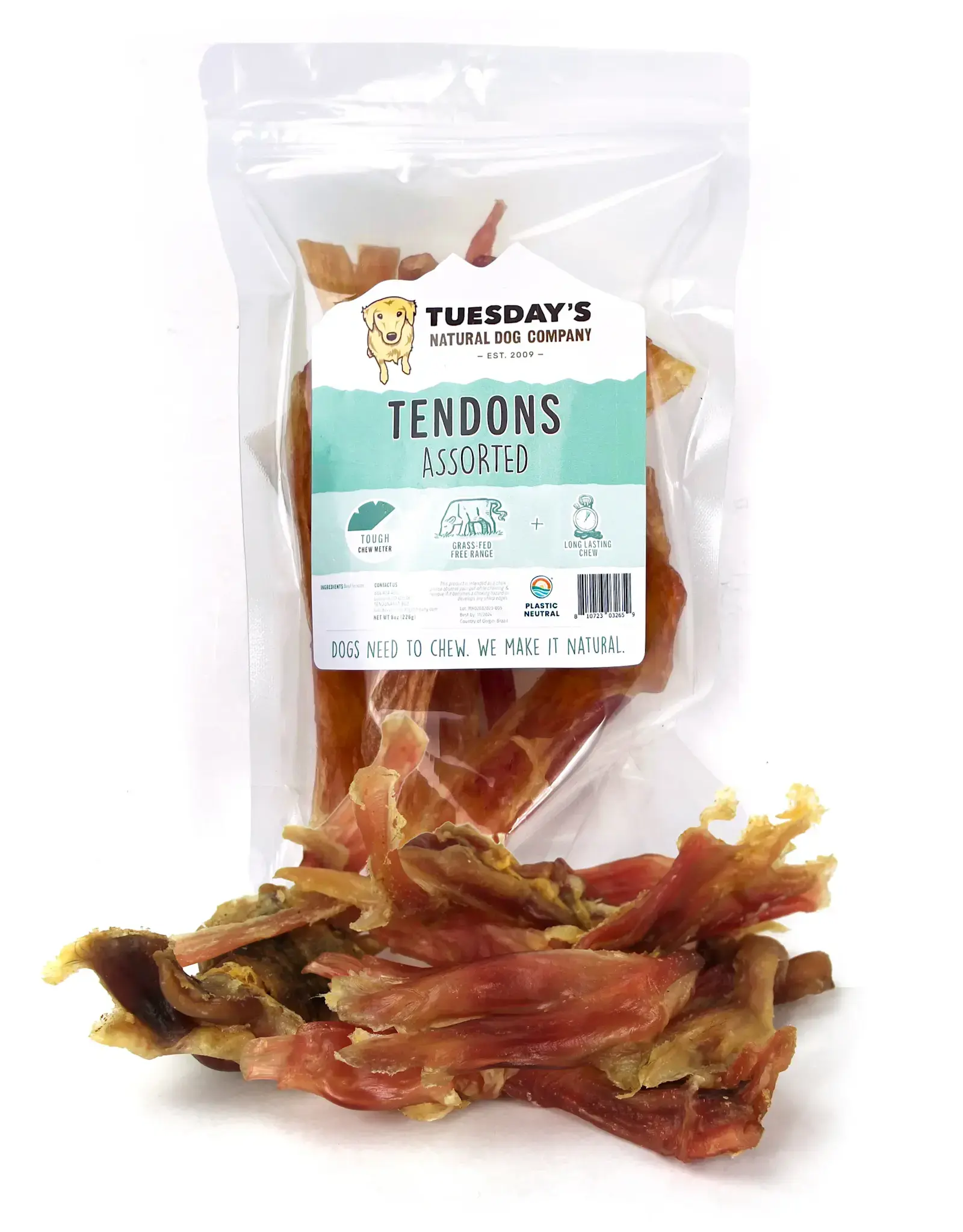 Tuesday's Natural Dog Company Assorted Beef Tendons - 8 oz