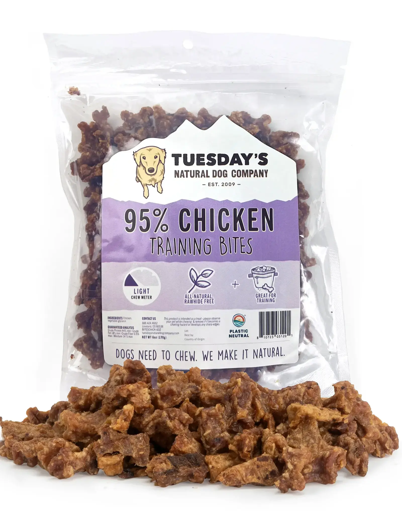Tuesday's Natural Dog Company Chicken Bites - 6 oz