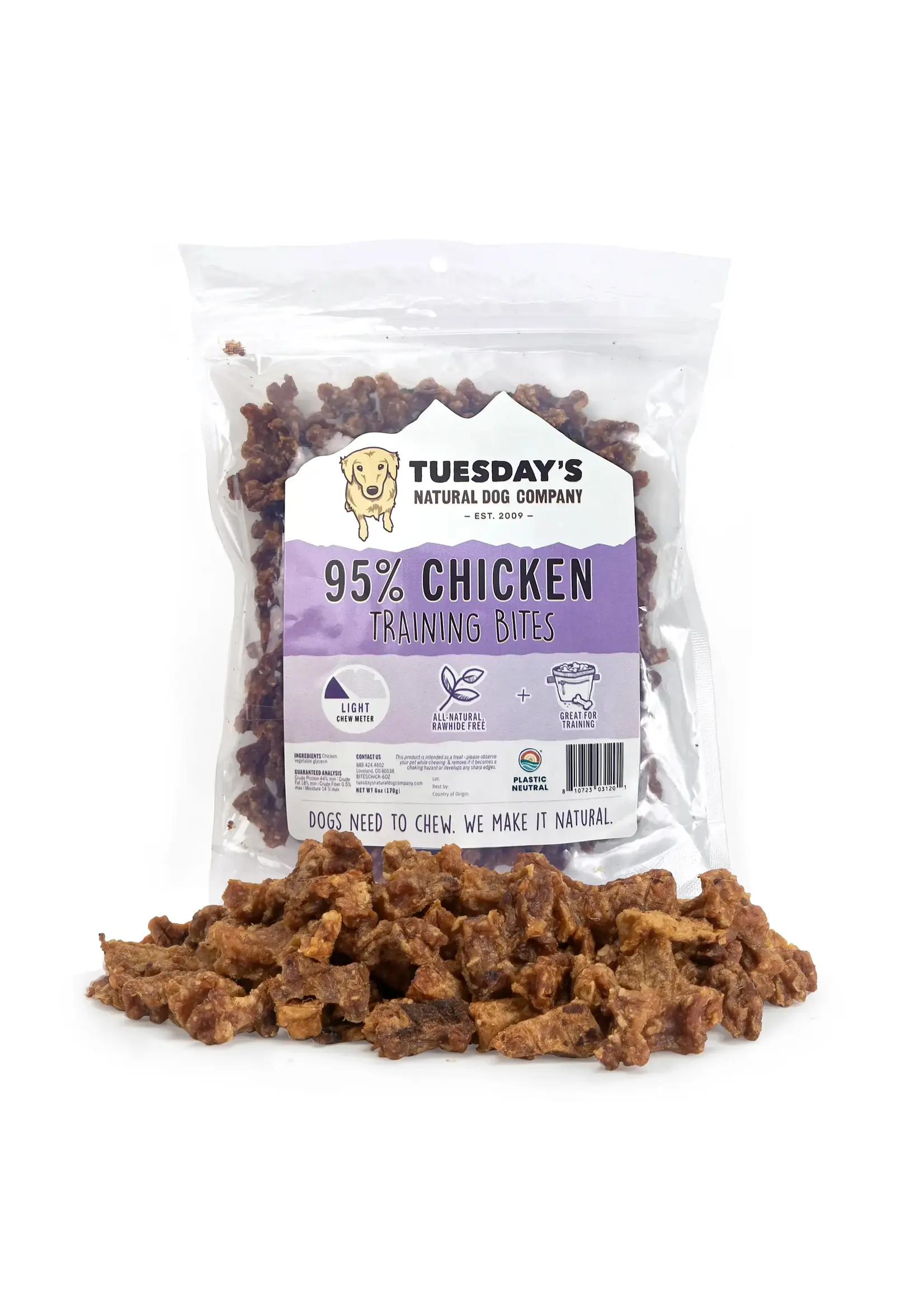 Tuesday's Natural Dog Company Chicken Bites - 6 oz Bag