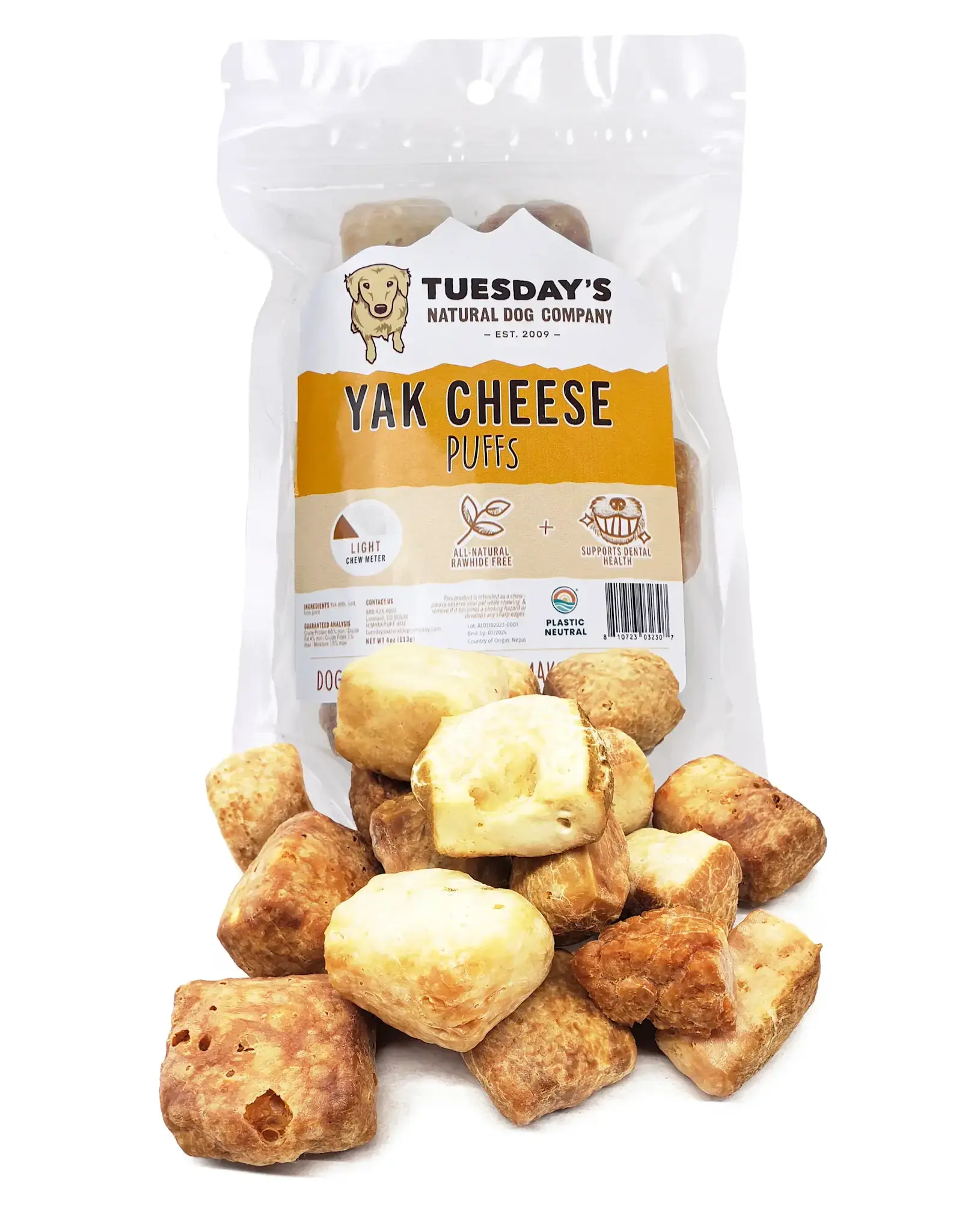 Tuesday's Natural Dog Company Yak Cheese Puffs 4 oz
