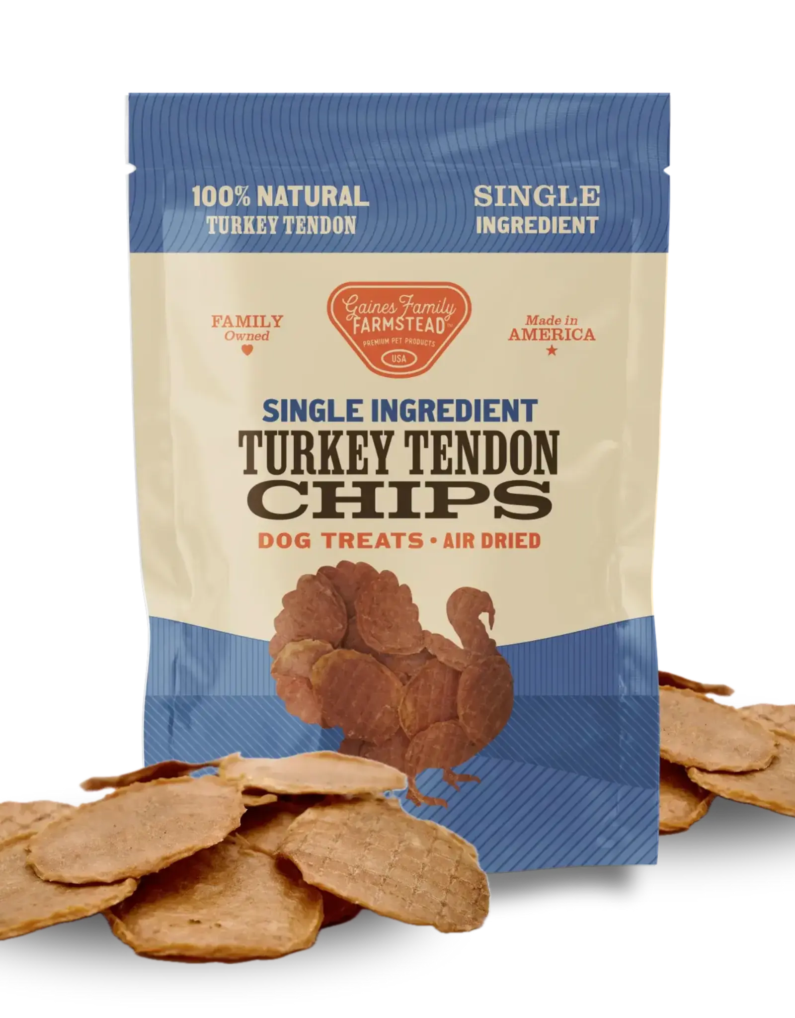 Gaines Family Farmstead Turkey Tendon Chips Dog Treats - 5 Oz