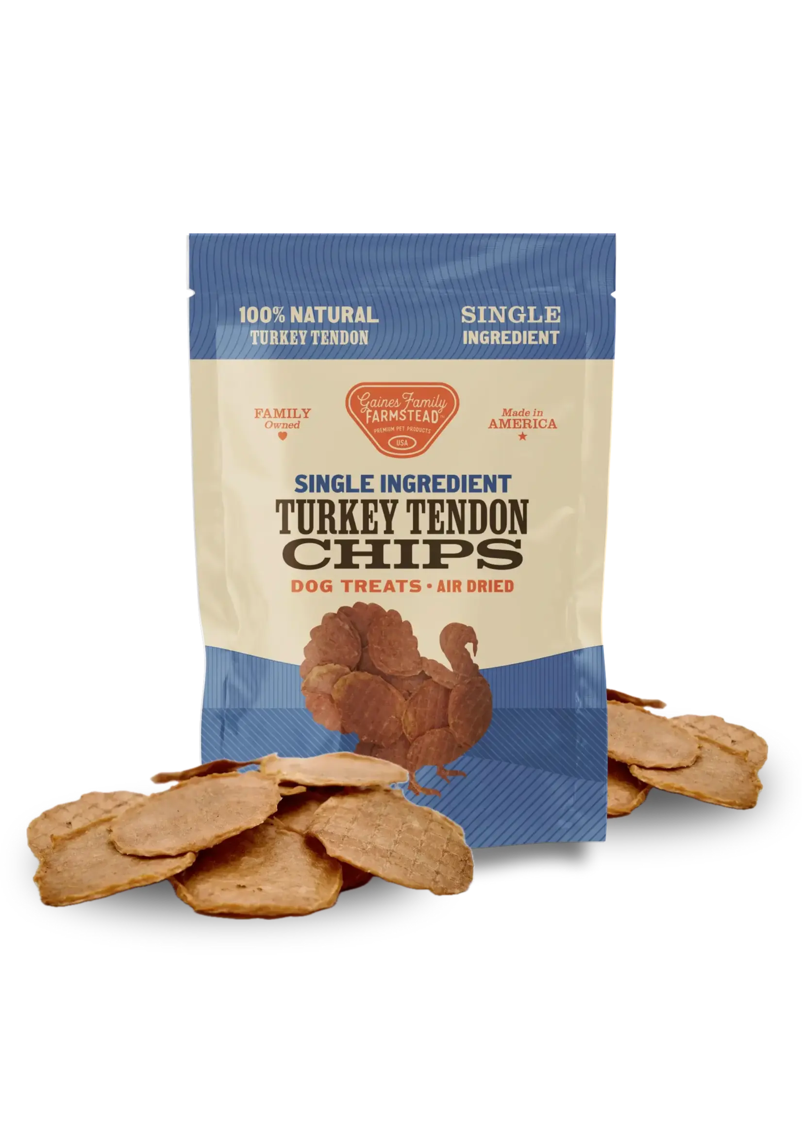 Gaines Family Farmstead Turkey Tendon Chips Dog Treats - 5 Oz
