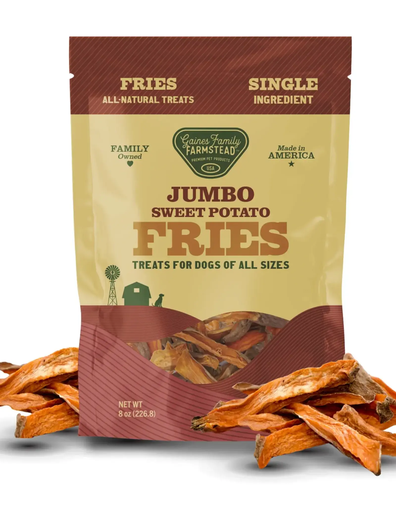 Gaines Family Farmstead Jumbo Sweet Potato Fries Dog Treats - 8 oz