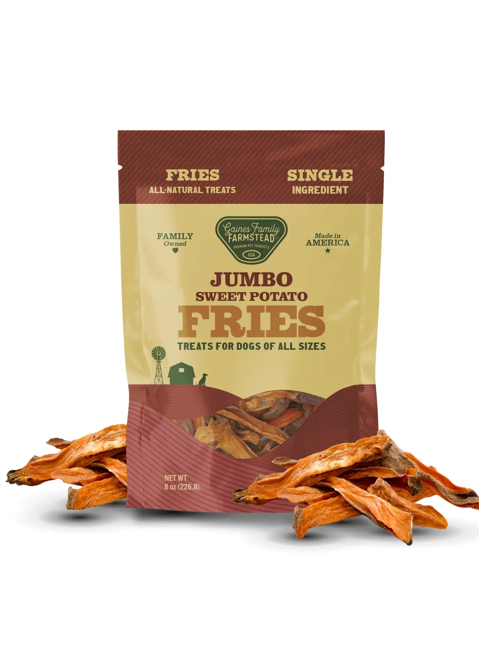 Gaines Family Farmstead Jumbo Sweet Potato Fries Dog Treats - 8 oz