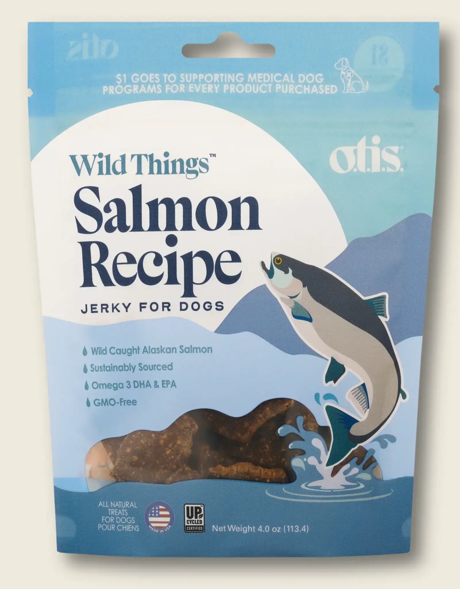 OTIS DOG WILD THINGS SALMON JERKY - 4 OZ