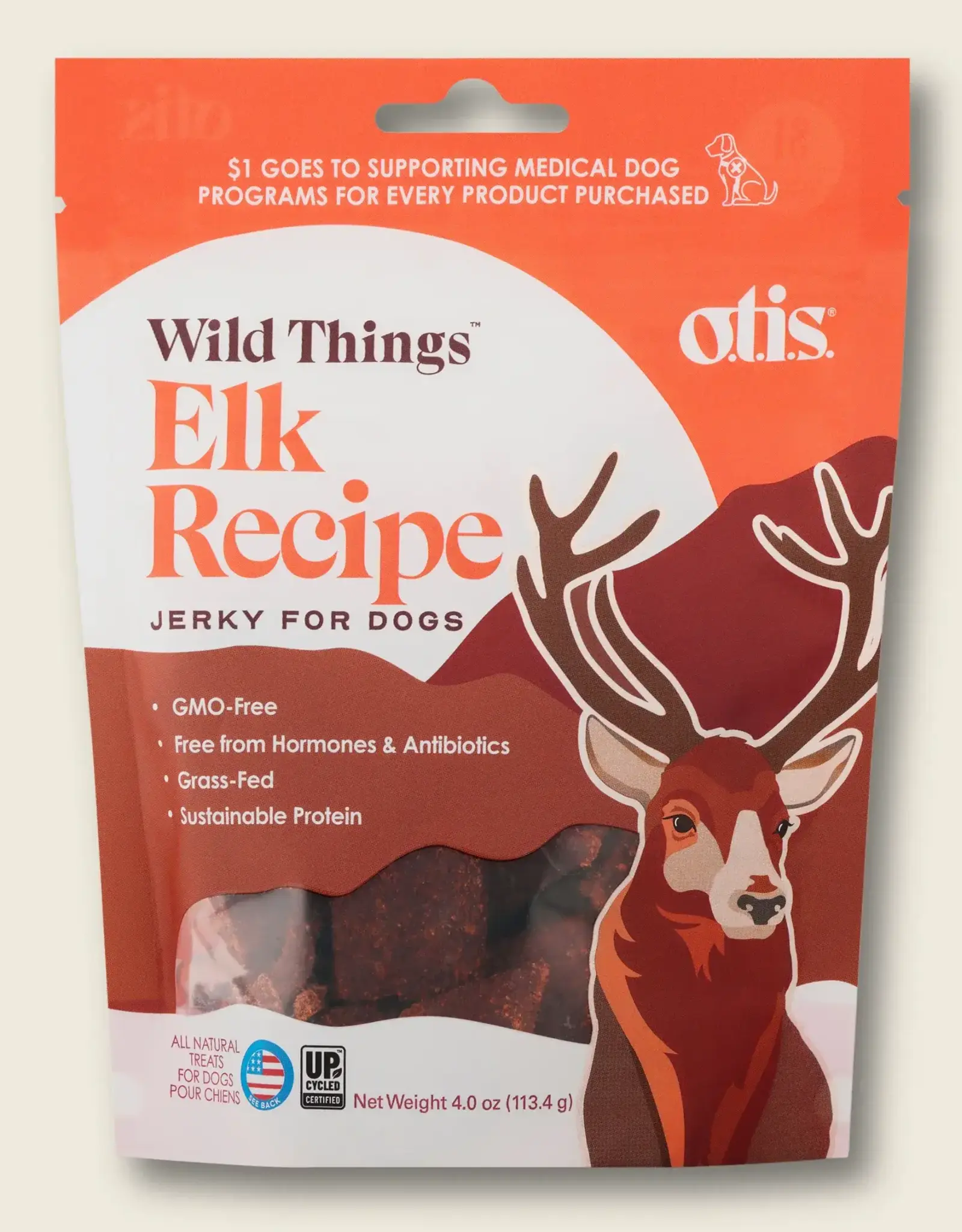 OTIS DOG WILD THINGS ELK JERKY - 4 OZ