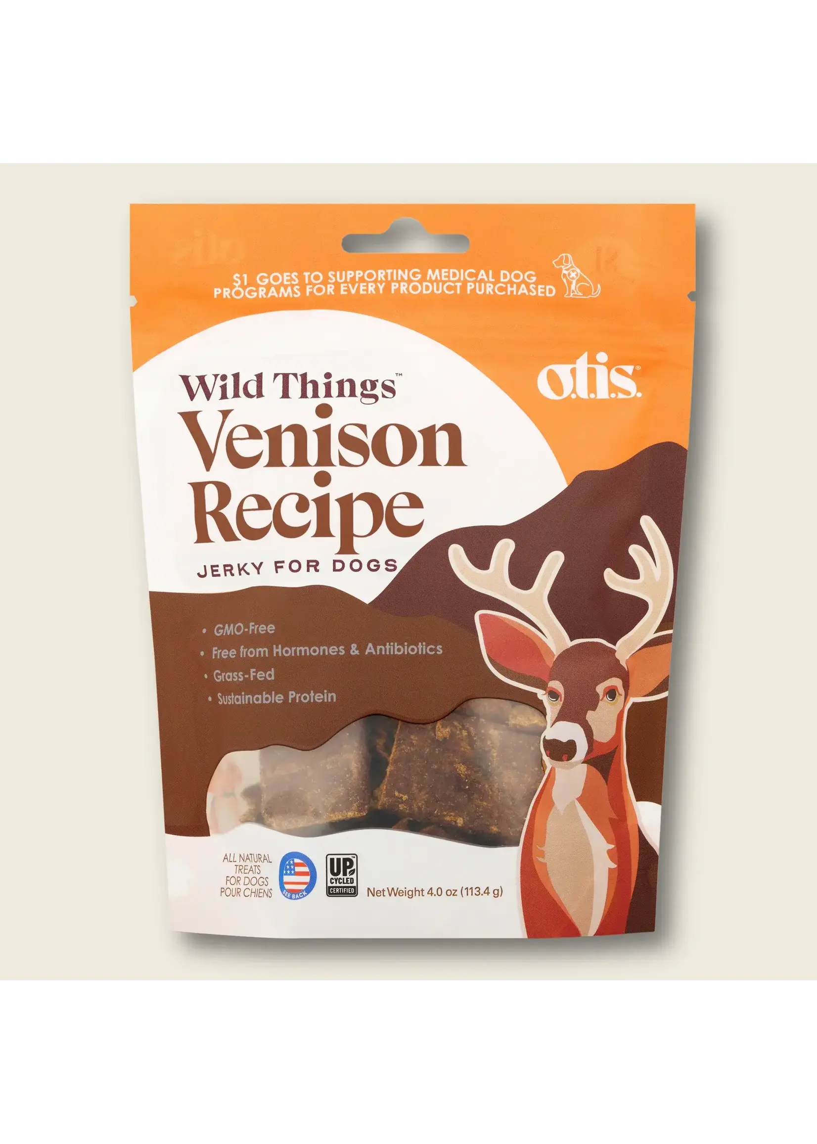 OTIS Wild Things Dog Treats Venison Jerky - 4 oz
