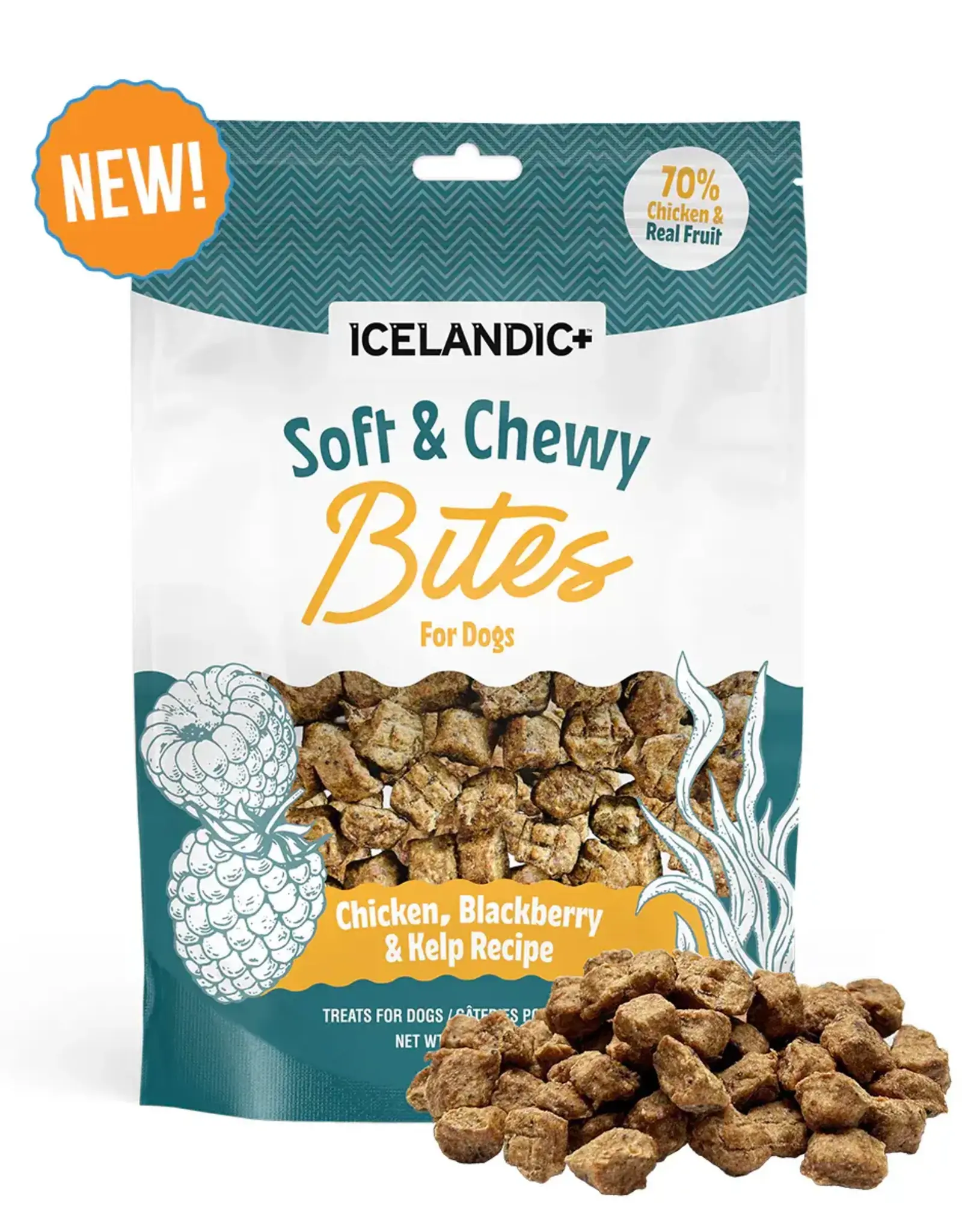 Icelandic+ Icelandic+ Soft & Chewy Bites Chicken, Blackberry, & Kelp Dog Treats - 2.82 oz