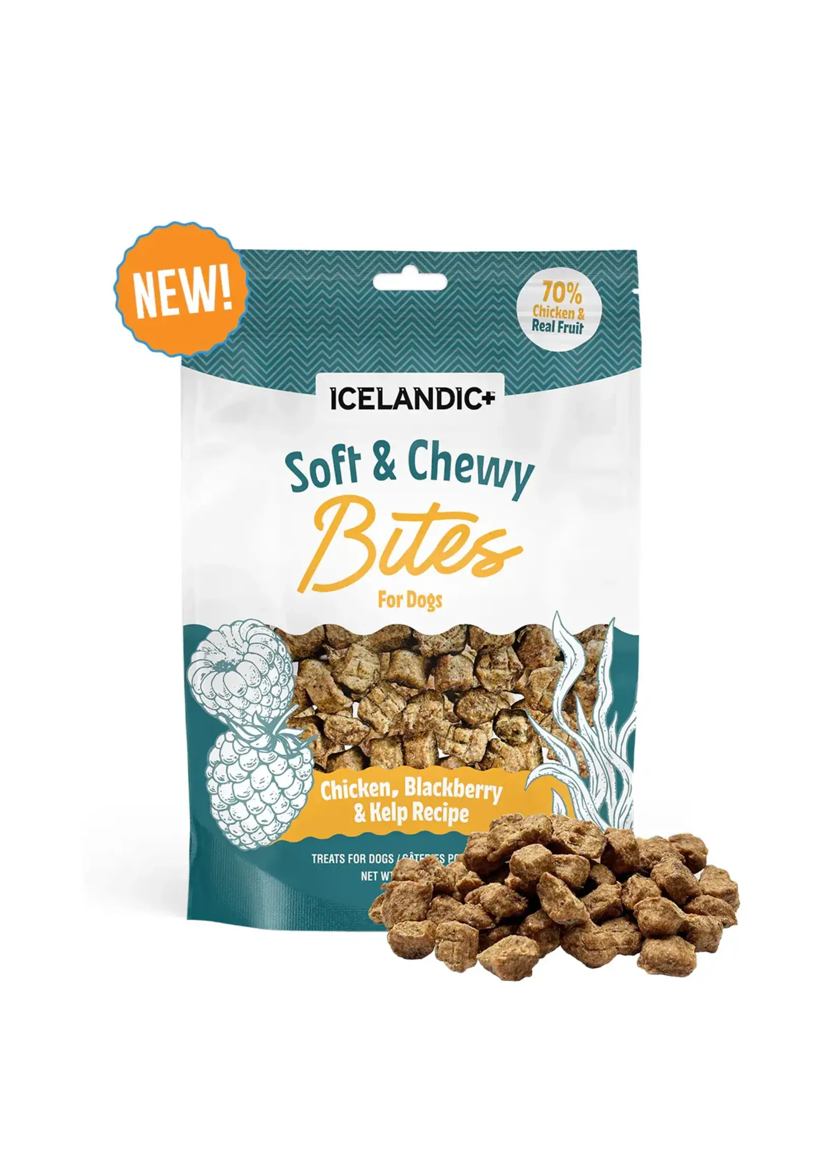 Icelandic+ Icelandic+ Soft & Chewy Bites Chicken, Blackberry, & Kelp Dog Treats - 2.82 oz