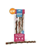 Icelandic+ Icelandic+ Bully Stick Wrapped With Fish Skin 12" - 3 Count