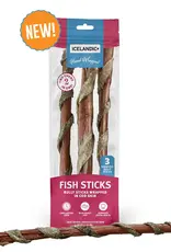 Icelandic+ Icelandic+ Bully Stick Wrapped With Fish Skin 12" - 3 Count