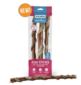 Icelandic+ Icelandic+ Bully Stick Wrapped With Fish Skin 12" - 3 Count