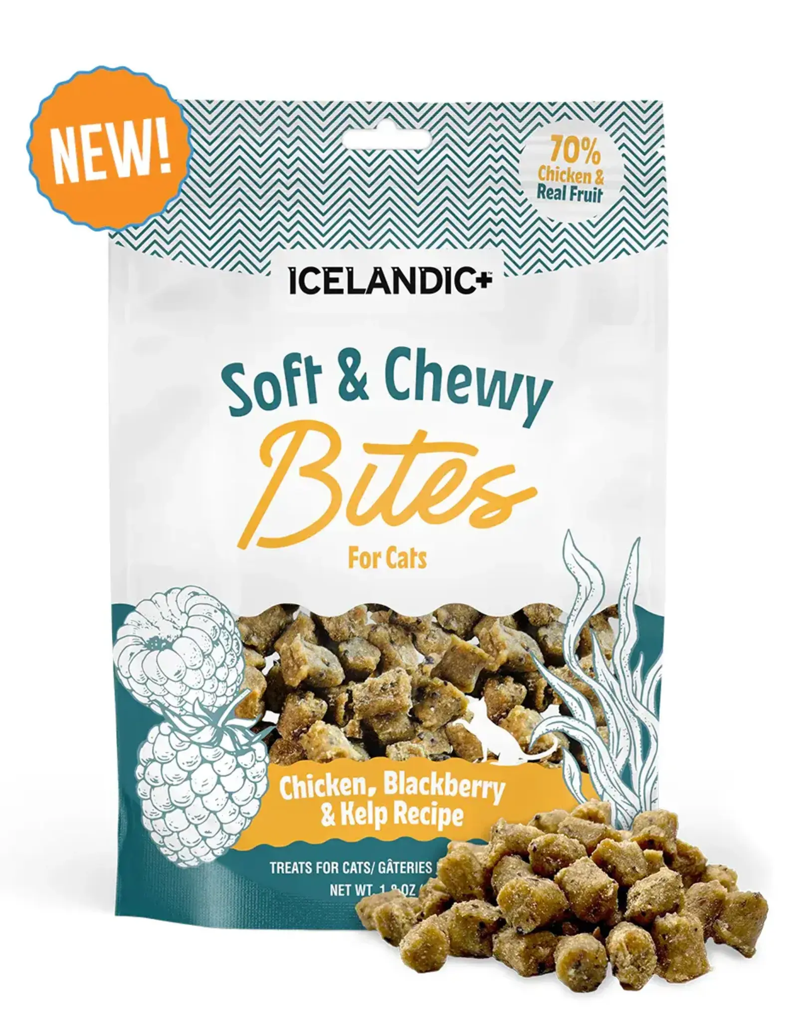 Icelandic+ Icelandic+ Soft & Chewy Bites Chicken, Blackberry, & Kelp Cat Treats - 1.8 oz