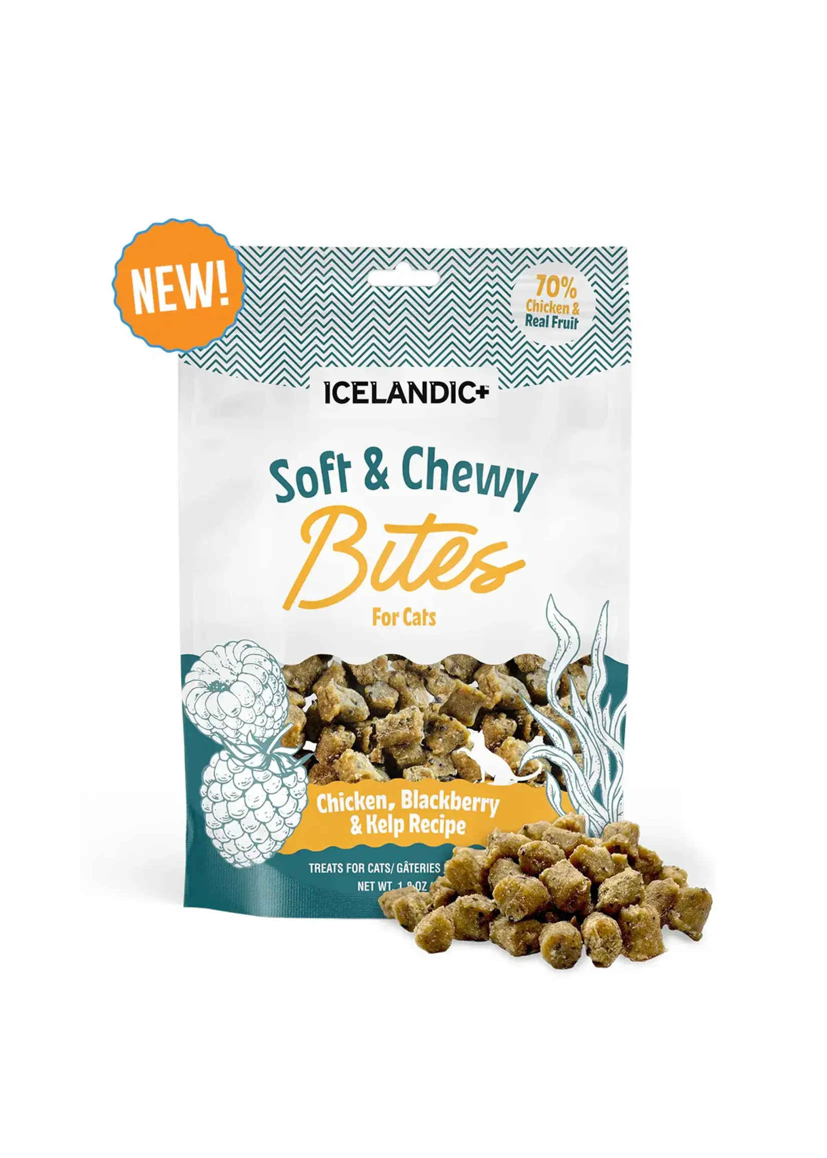 Icelandic+ Icelandic+ Soft & Chewy Bites Chicken, Blackberry, & Kelp Cat Treats - 1.8 oz
