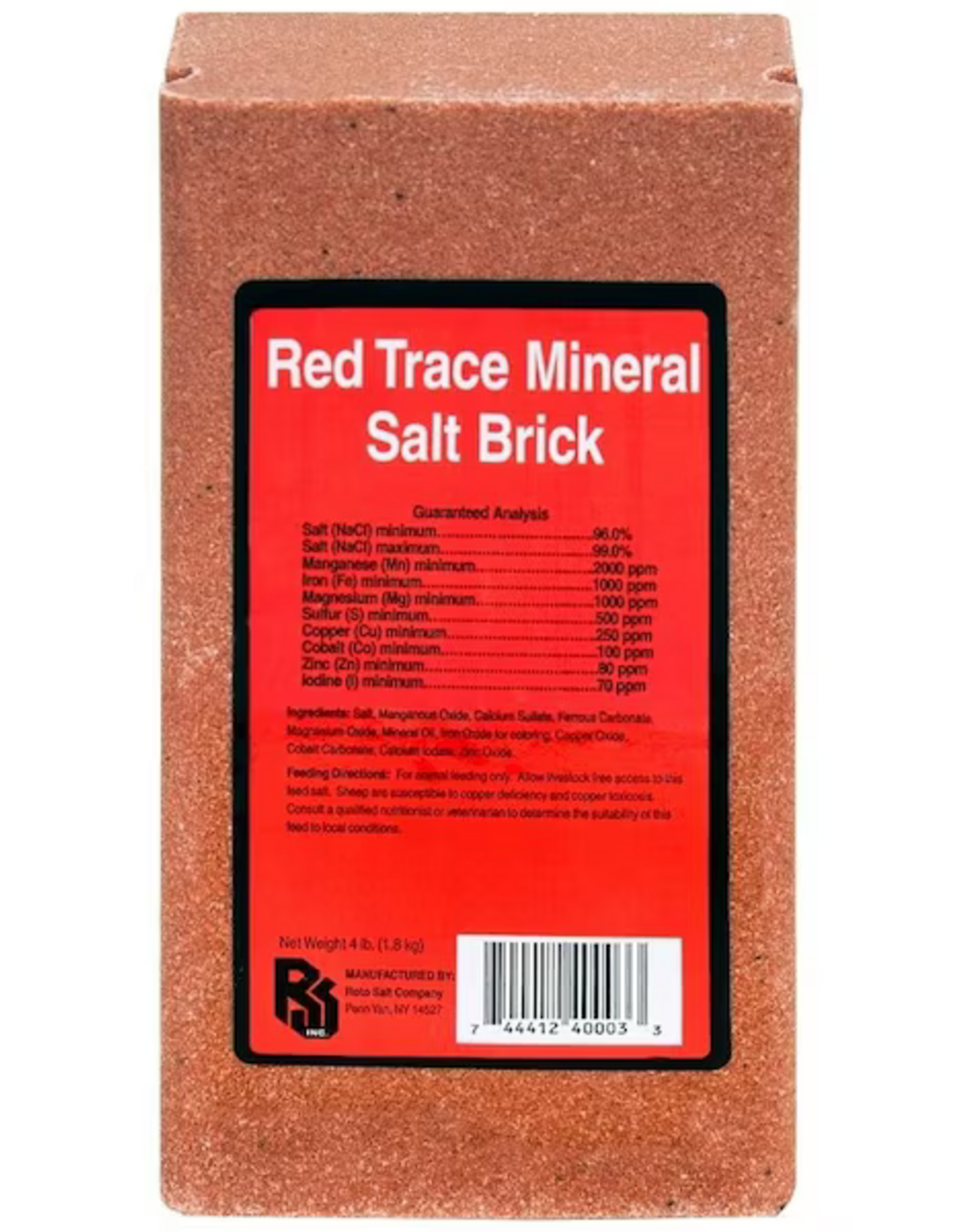 Roto Salt Company Roto Red Trace Mineral Salt Brick Single - 4 lb
