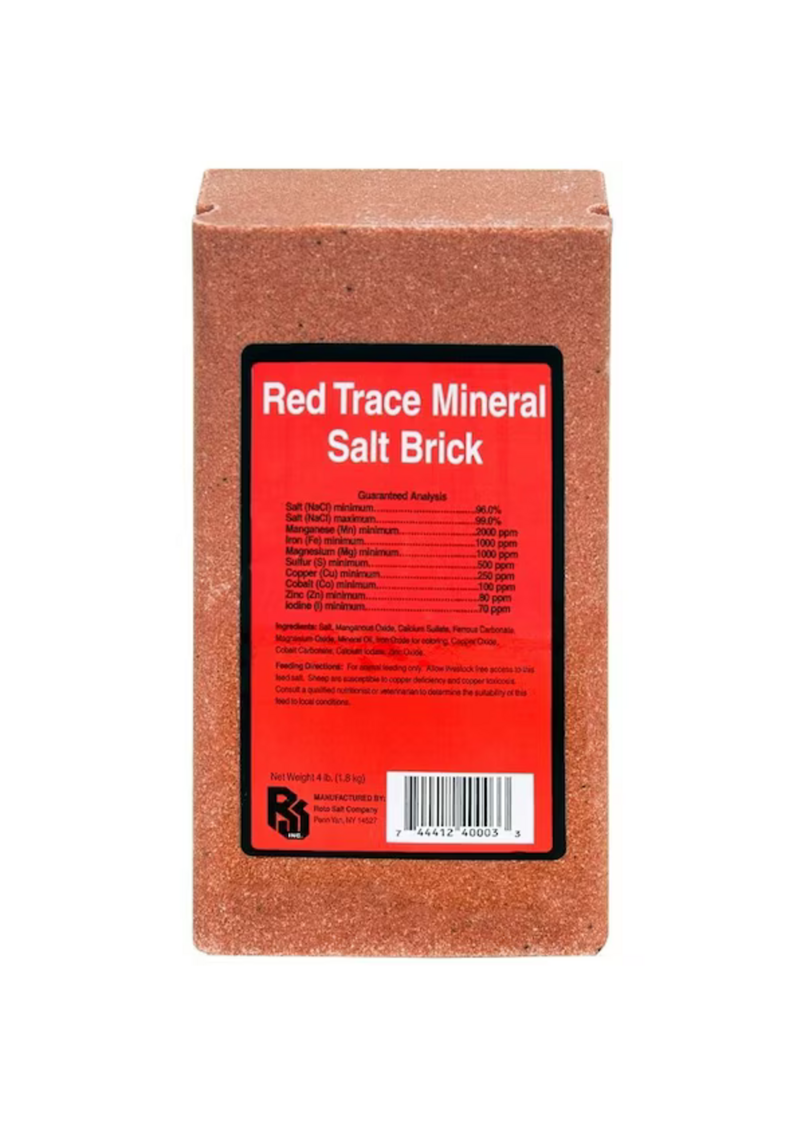 Roto Salt Company Roto Red Trace Mineral Salt Brick Single - 4 lb