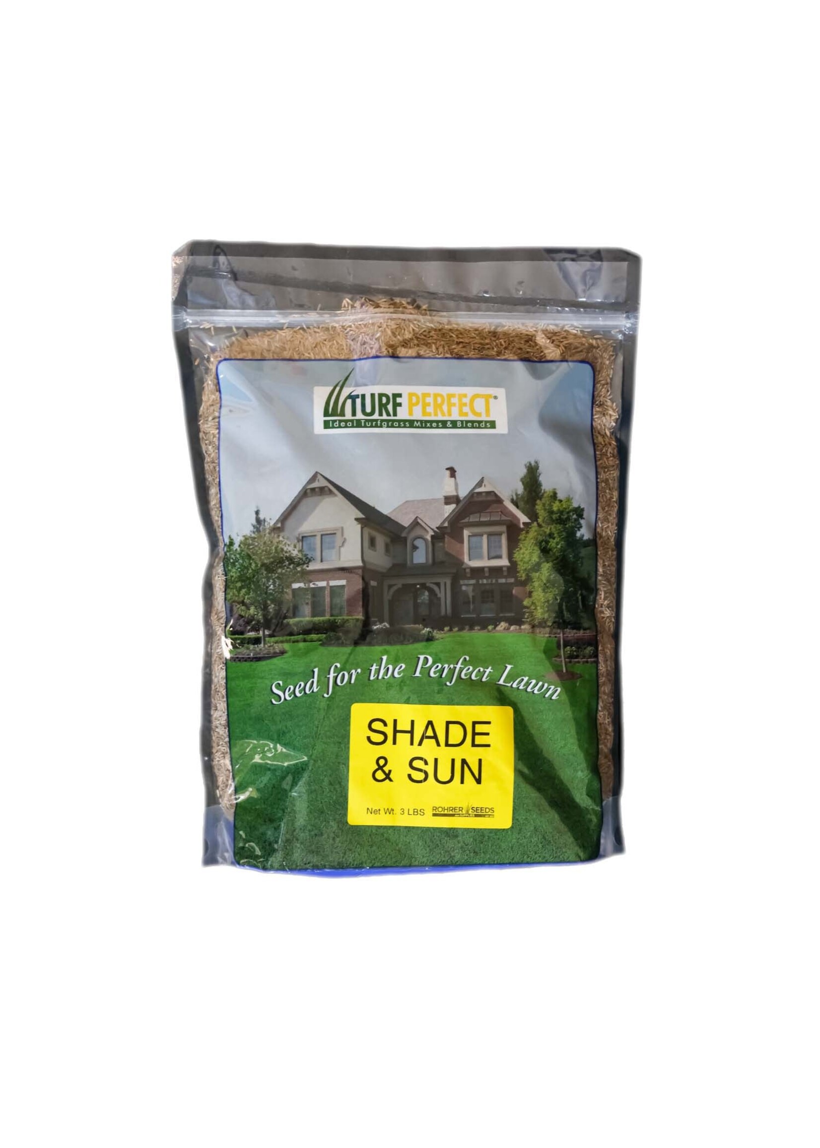 Rohrer Seeds Turf Perfect Shade & Sun Grass Seed Lawn Mix - 3 lb