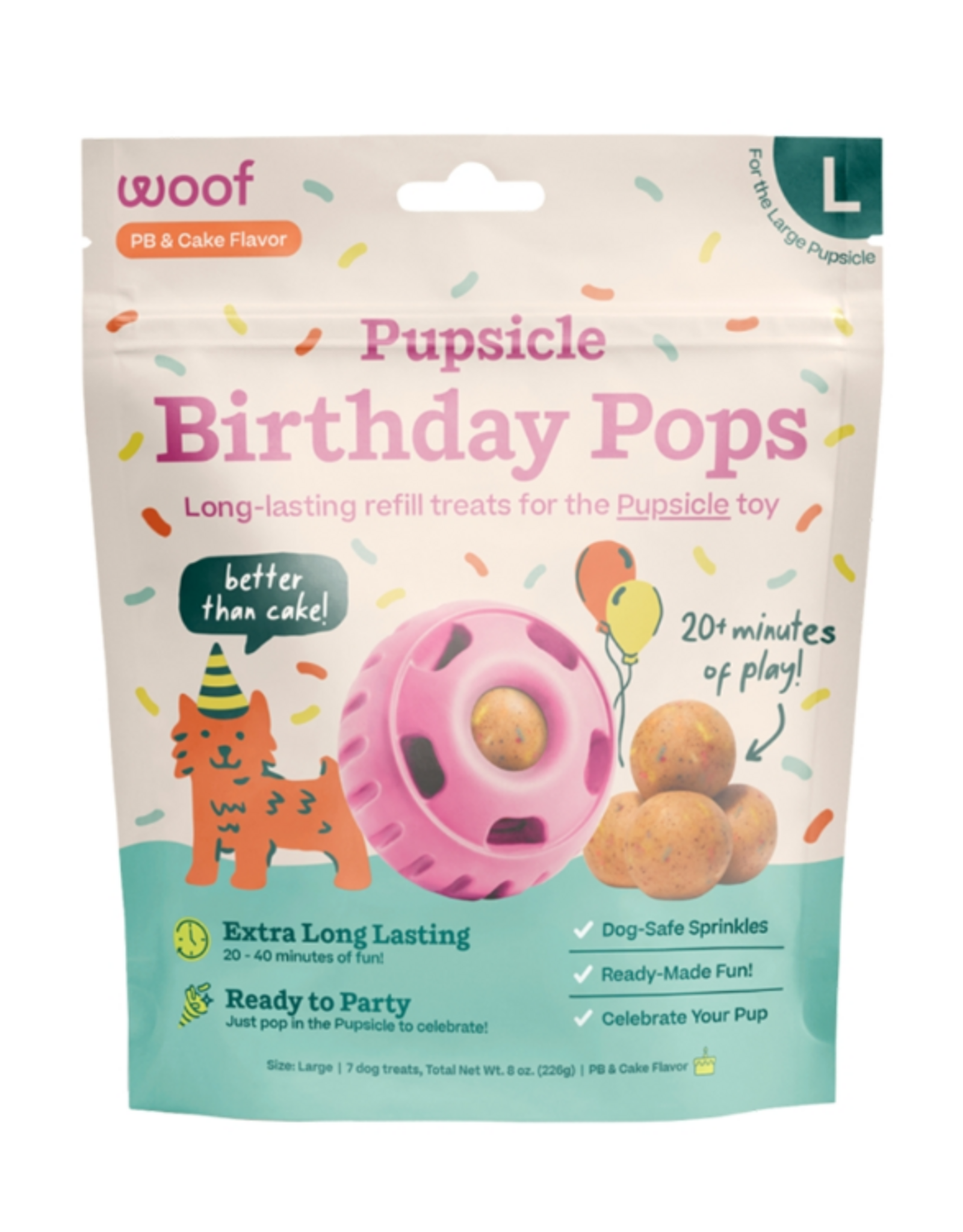 Woof Woof Dog Pupsicle Pops Birthday Refill - 8 oz, Large