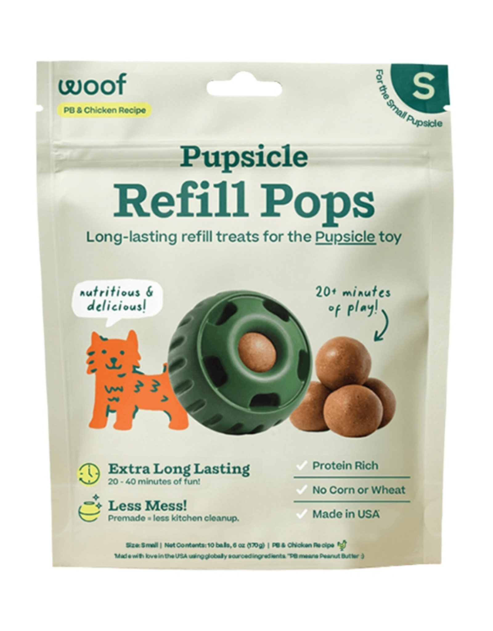 Woof Woof Dog Pupsicle Pops Chicken Refill - 6 oz, Small
